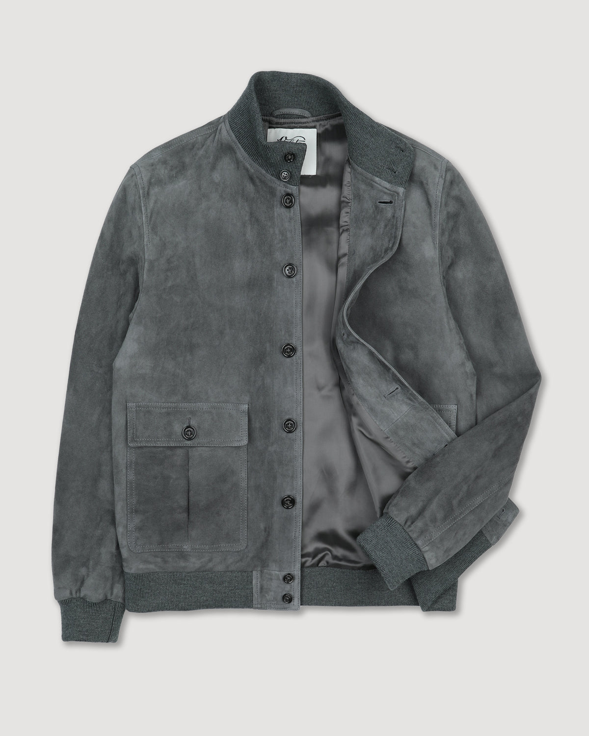 Giubbotto Valstarino in suede con loop su collo dietro, foderato. Grigio - Rock