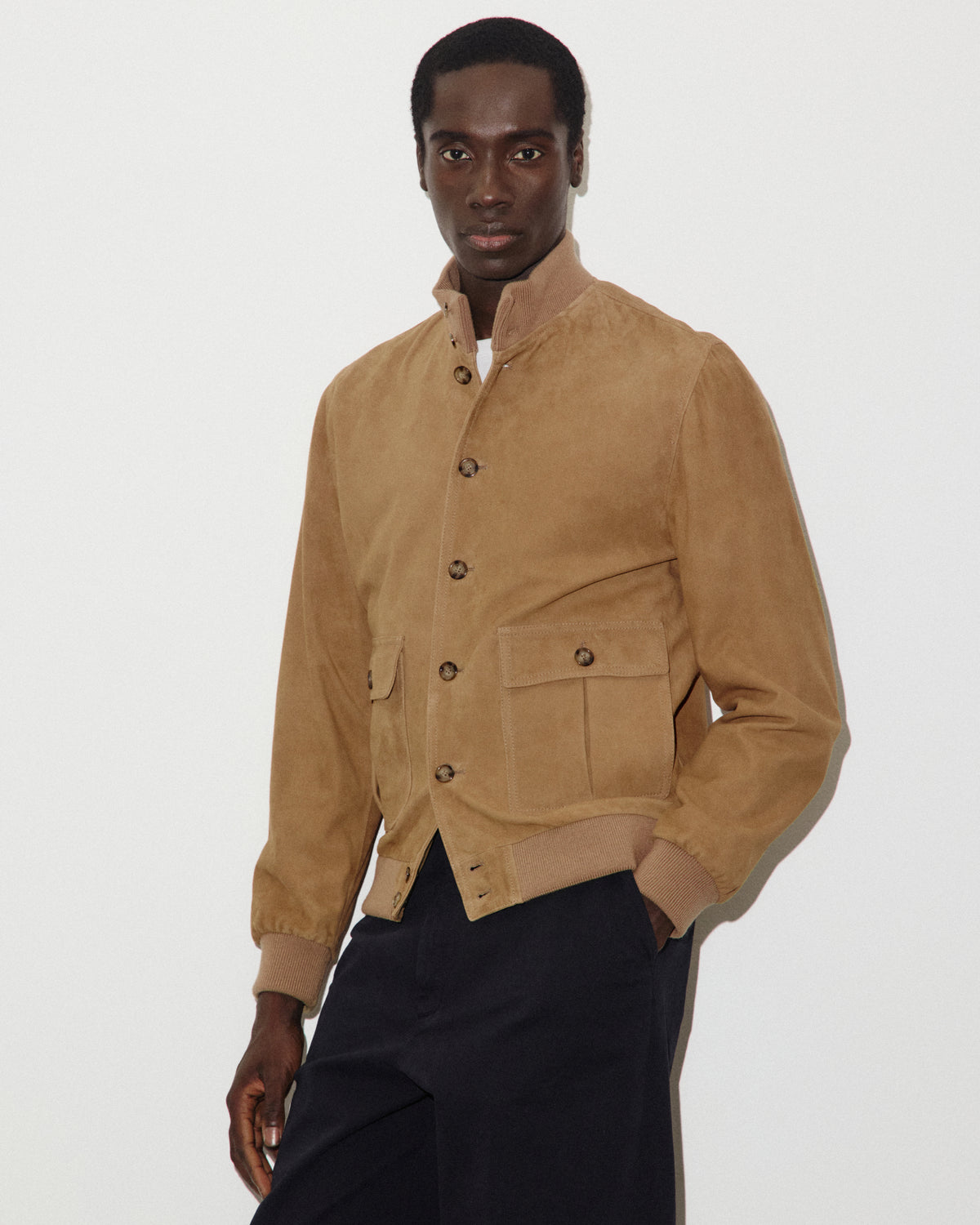 Giubbotto Valstarino in suede, foderato. Beige - Arachide