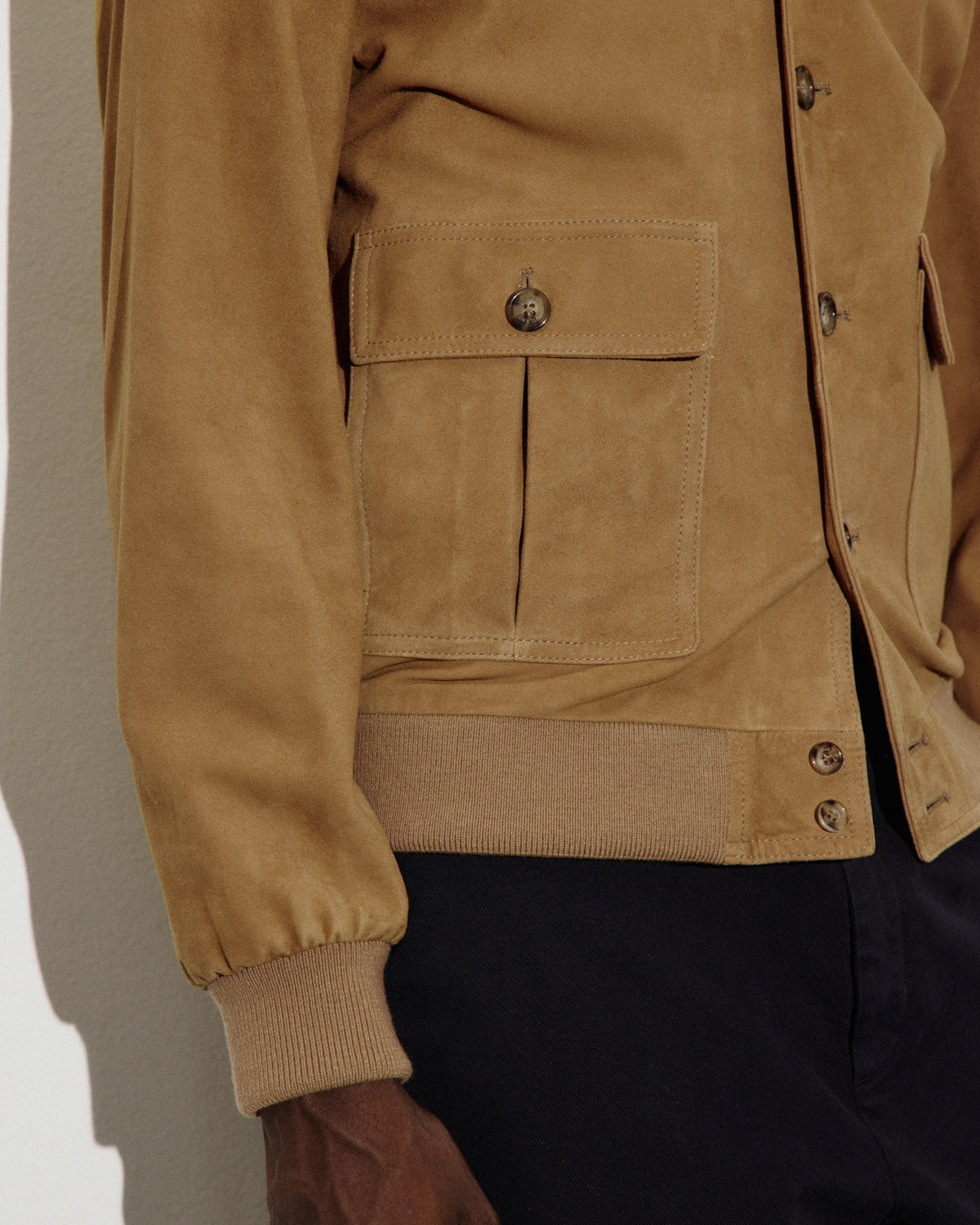 Giubbotto Valstarino in suede, foderato. Beige - Arachide