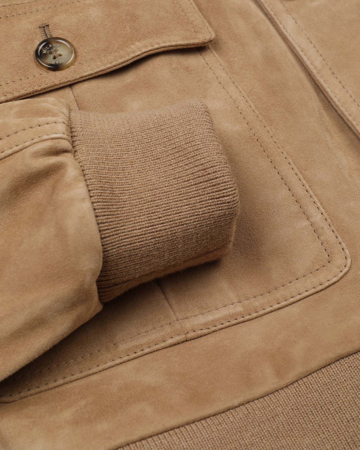 Giubbotto Valstarino in suede, foderato. Beige - Arachide