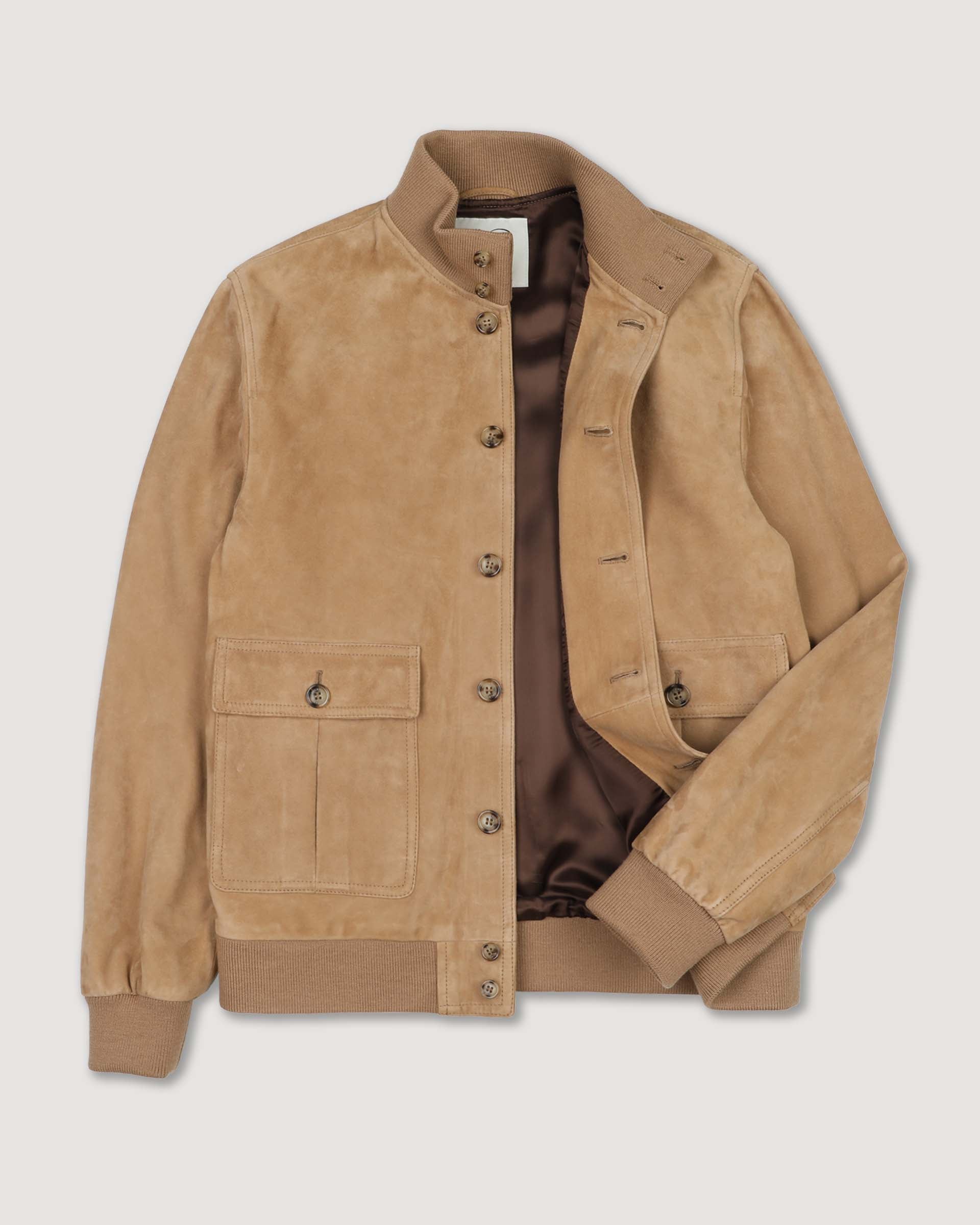 Giubbotto Valstarino in suede, foderato - Arachide