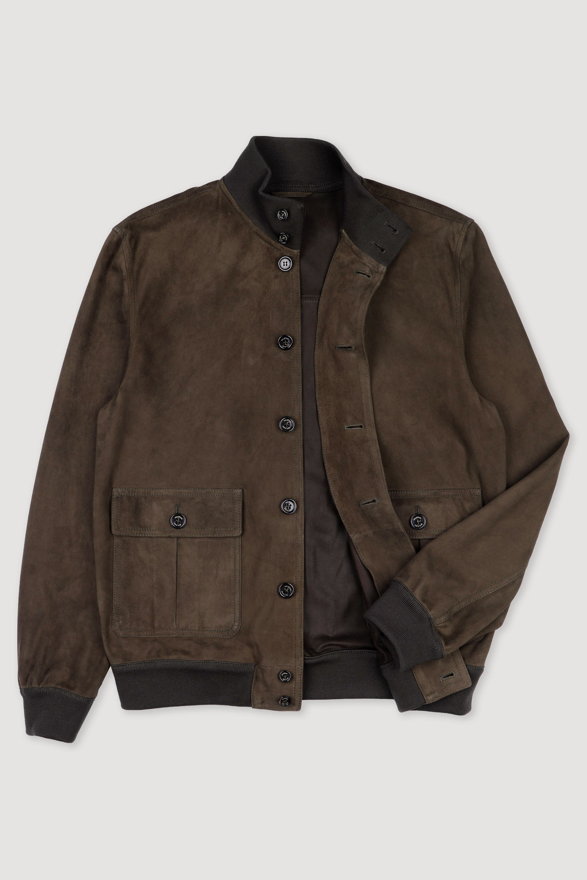 ジャケット・アウター Valstar VALSTARINO 46 SLIM FIT MUSCHIO valstarino slim-fit lined suede bomber jacket muschio