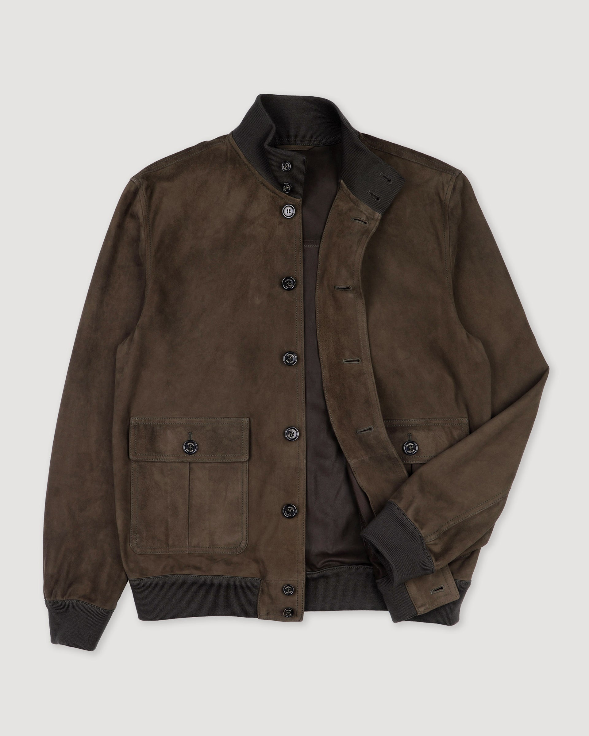 Giubbotto Valstarino in suede, sfoderato. Verde - Muschio