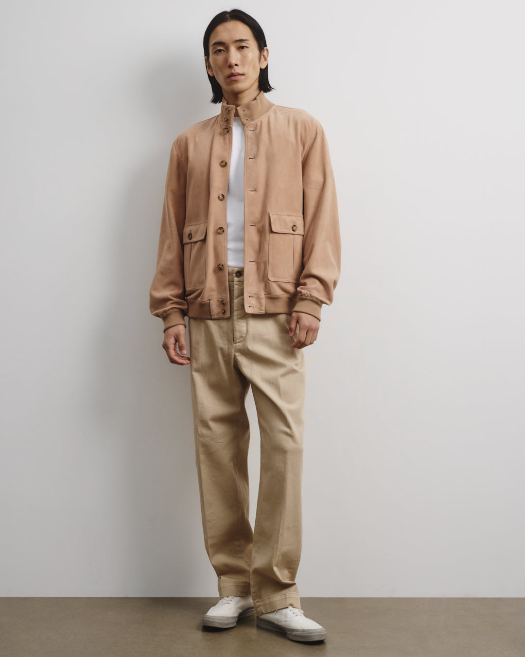 Giubbotto Valstarino in suede, sfoderato. Beige - Biscotto