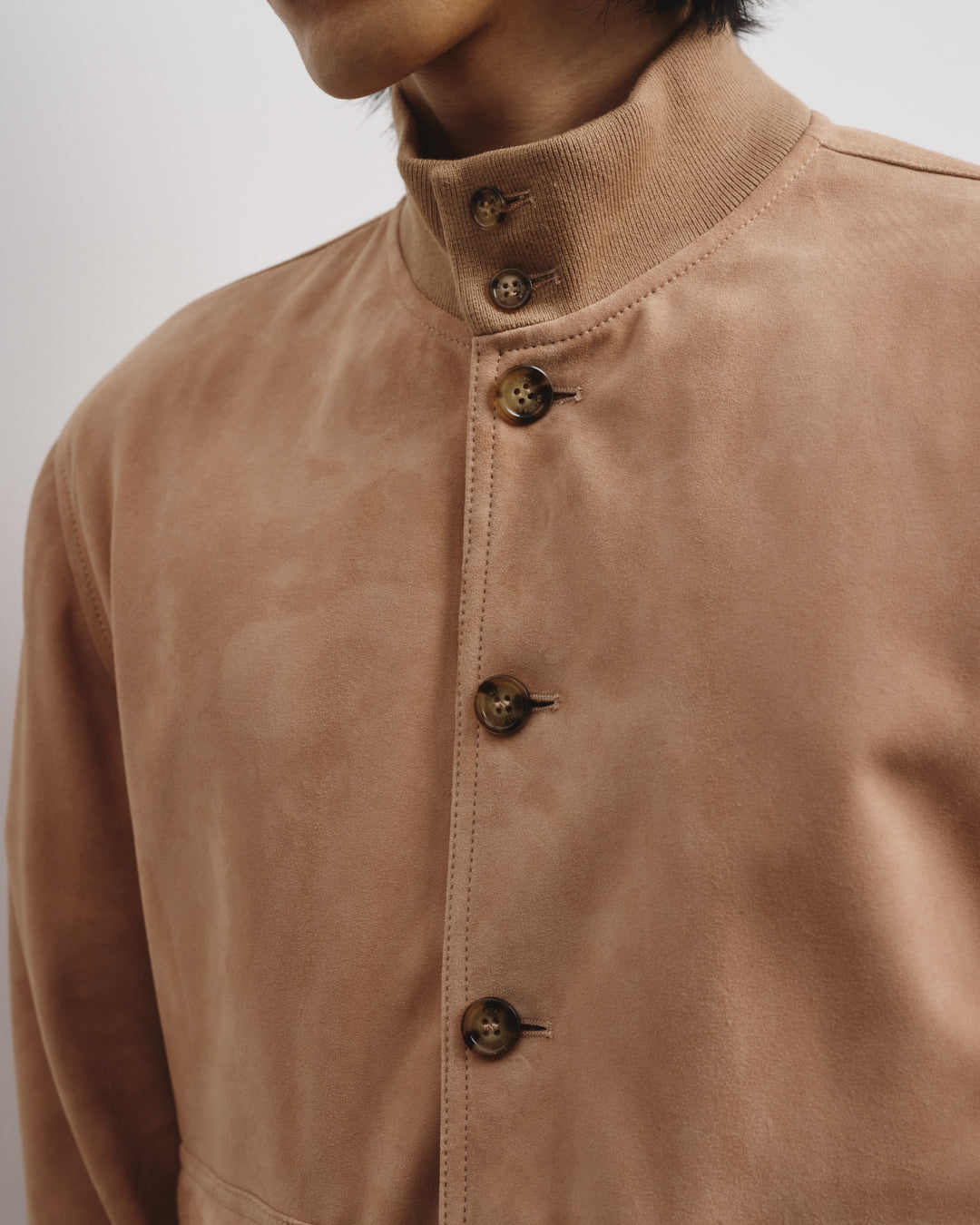 Giubbotto Valstarino in suede, sfoderato. Beige - Biscotto