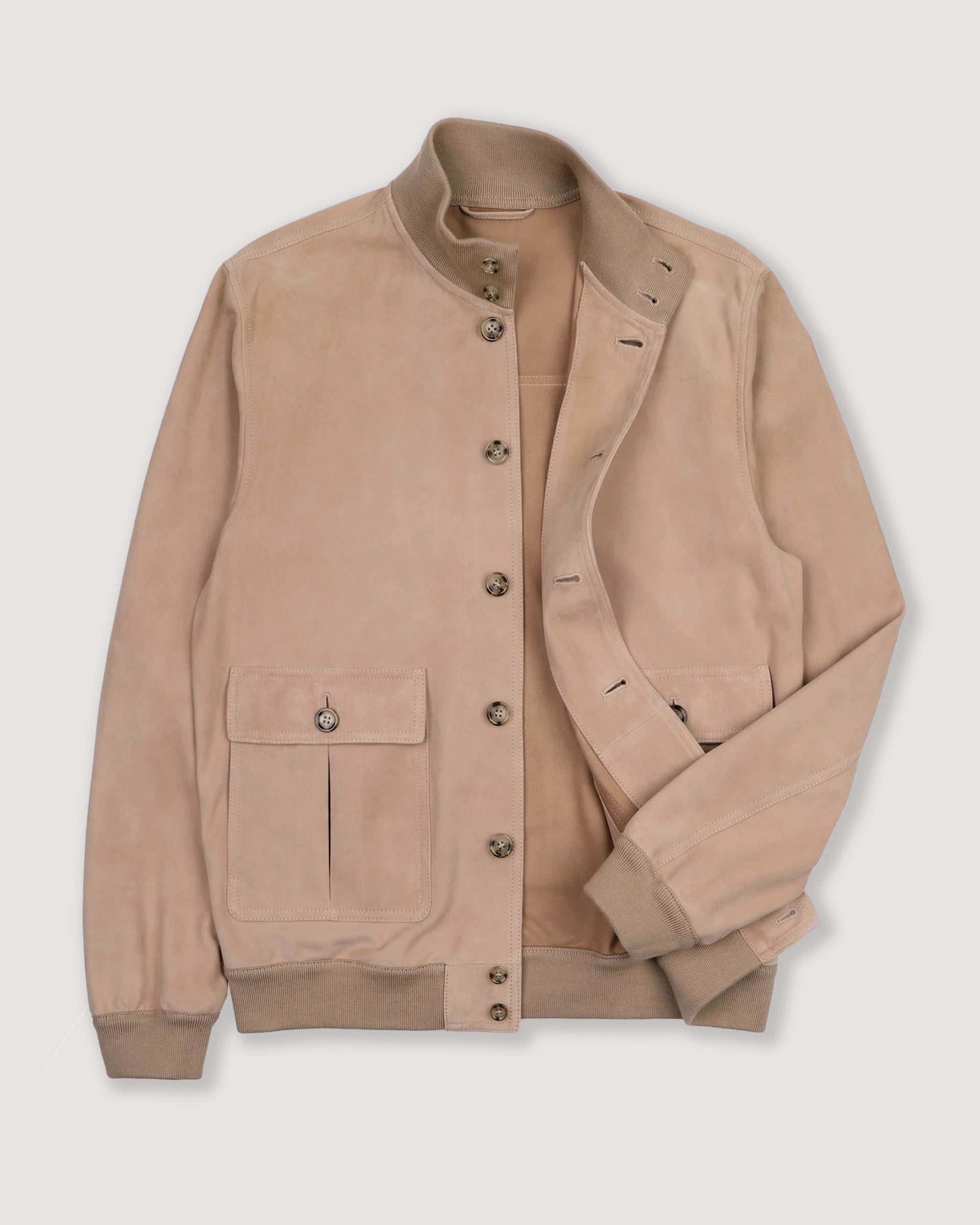 Giubbotto Valstarino in suede, sfoderato. Beige - Biscotto