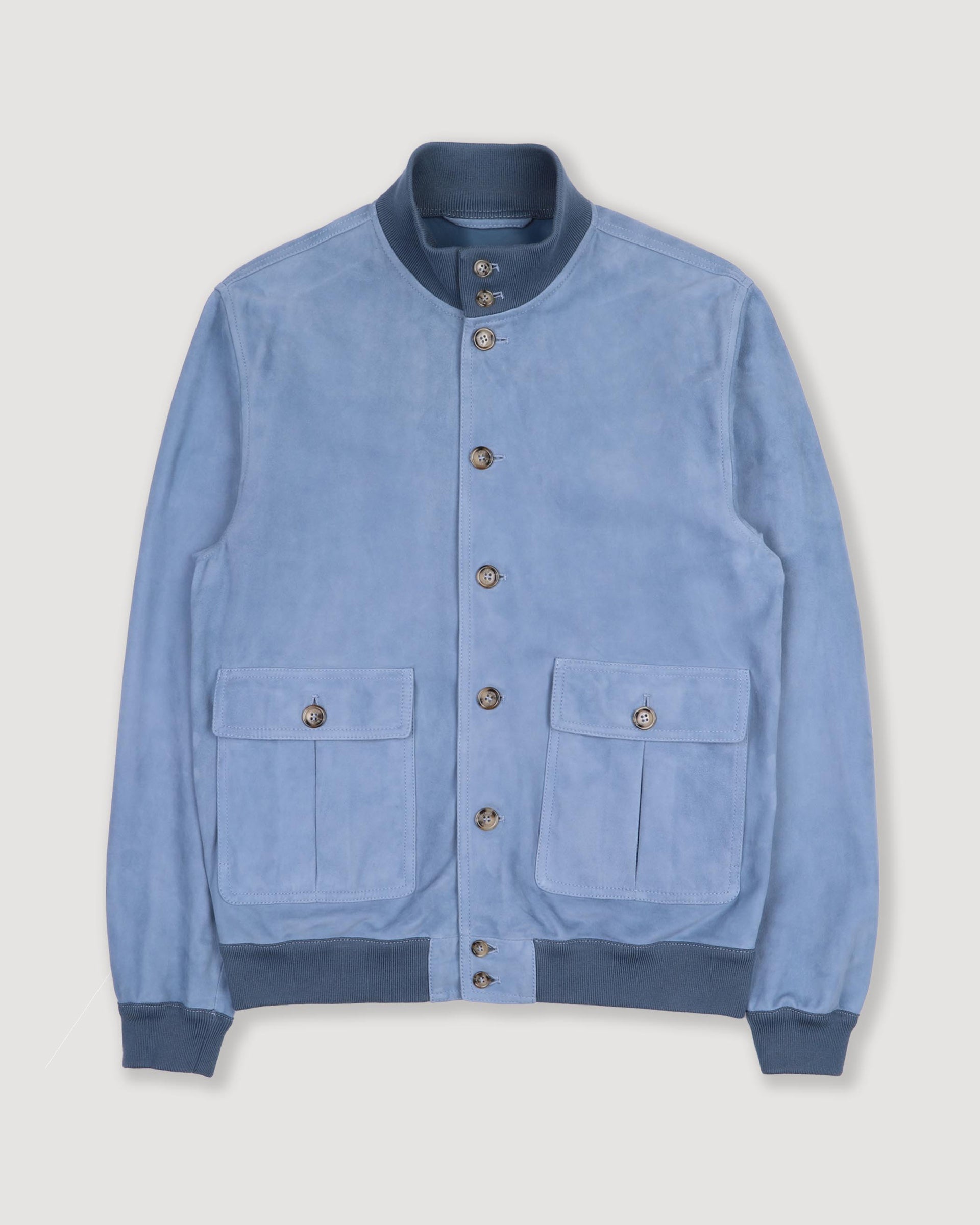 Giubbotto Valstarino in suede, sfoderato. Azzurro - Pilota