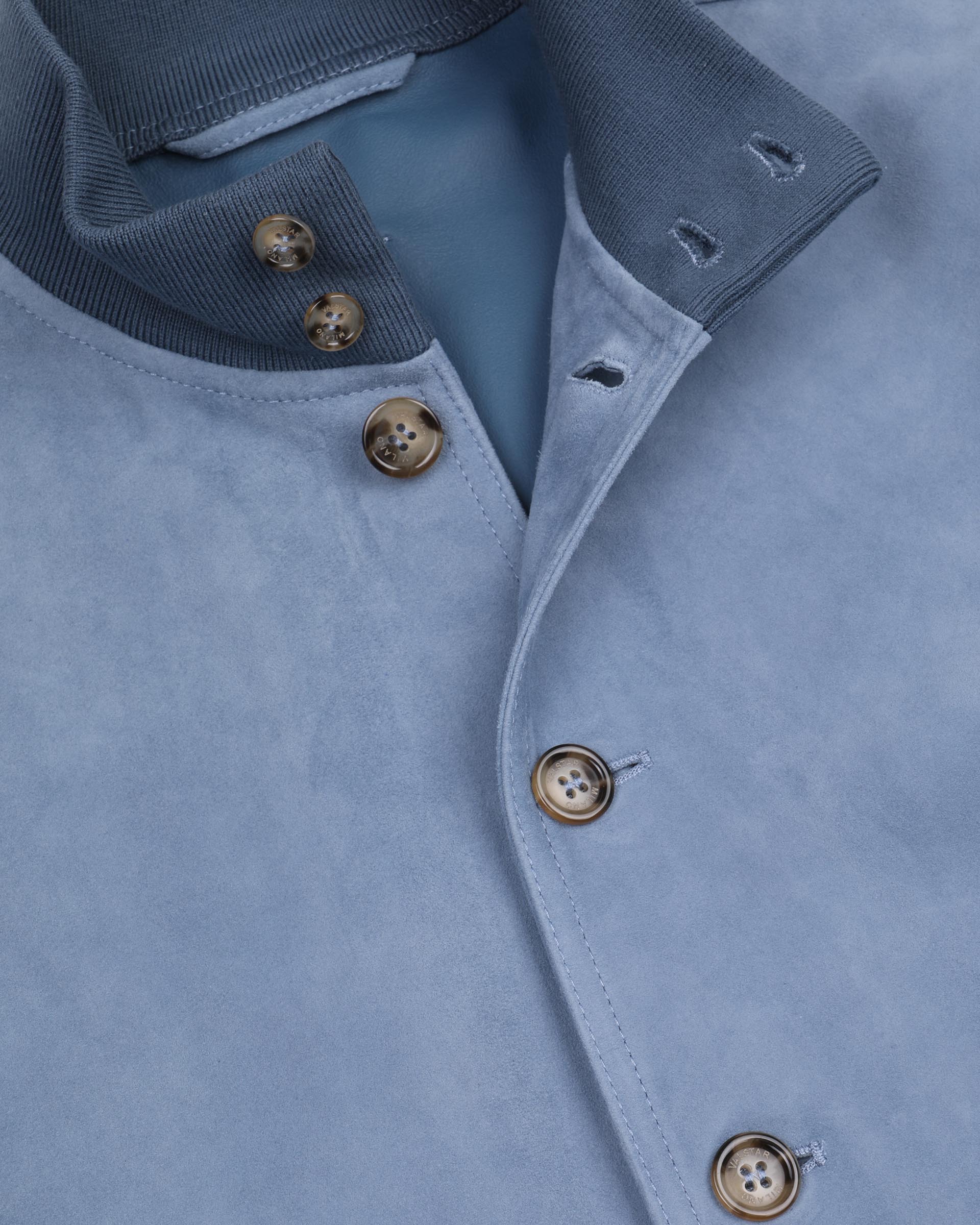 Giubbotto Valstarino in suede, sfoderato. Azzurro - Pilota