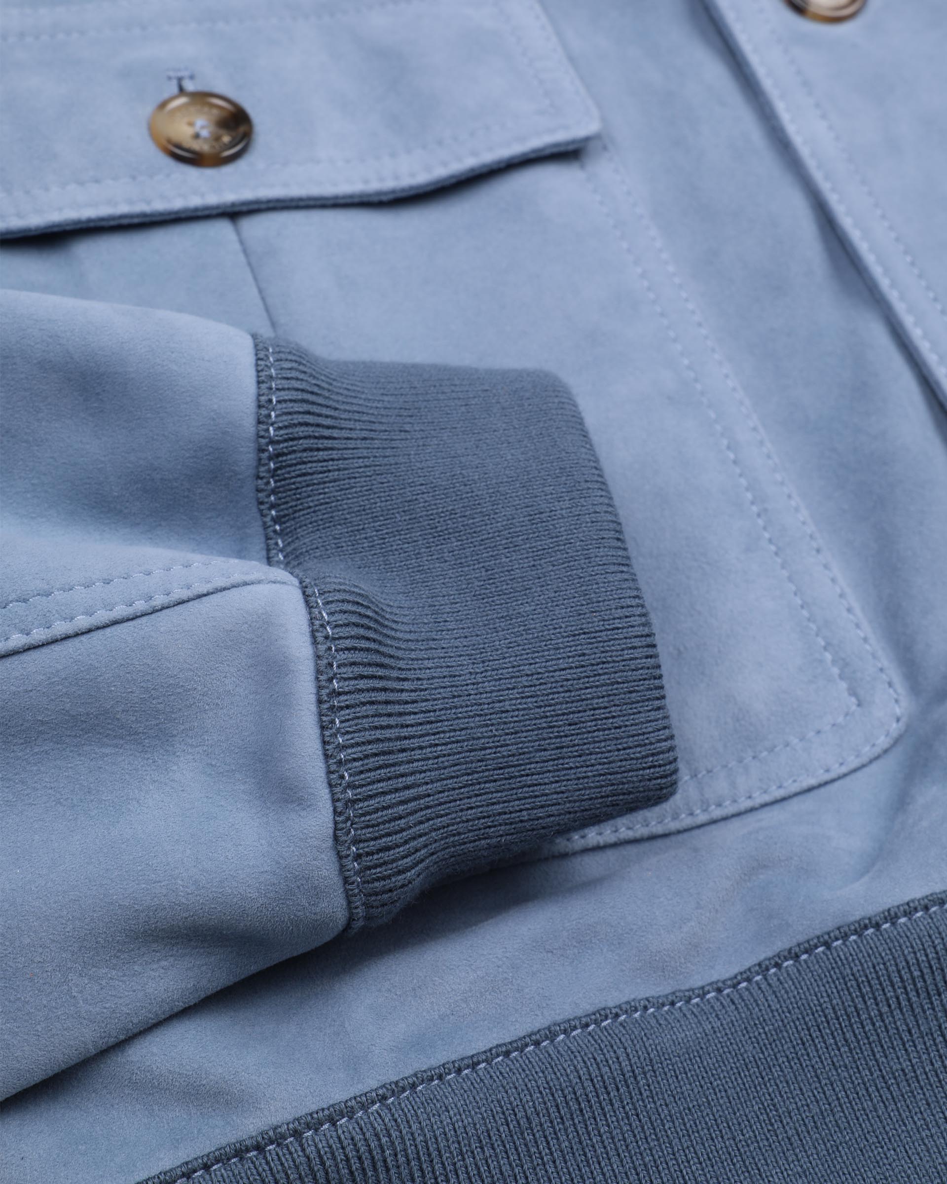 Giubbotto Valstarino in suede, sfoderato. Azzurro - Pilota