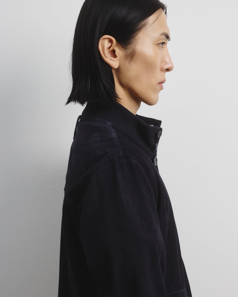 Giubbotto Valstarino in suede, sfoderato - Dark blue