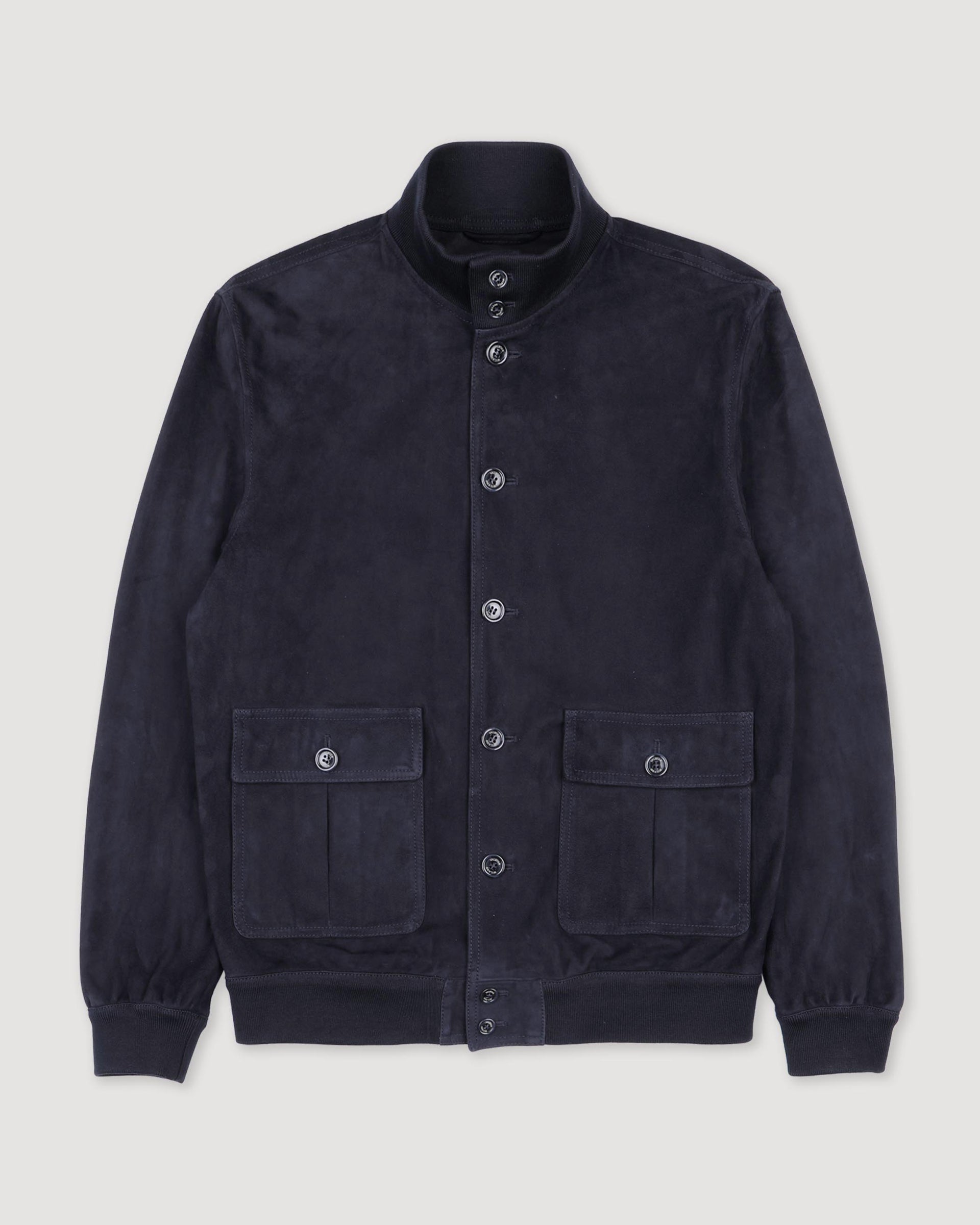 Unlined Valstarino jacket in suede leather - Dark blue
