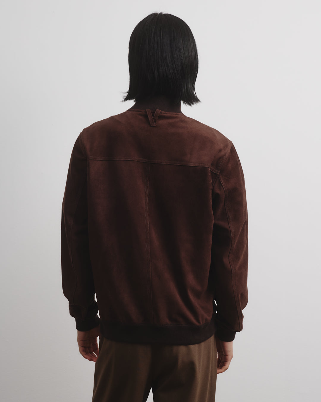Unlined Valstarino jacket in suede leather with back loop. Brown - Caf
