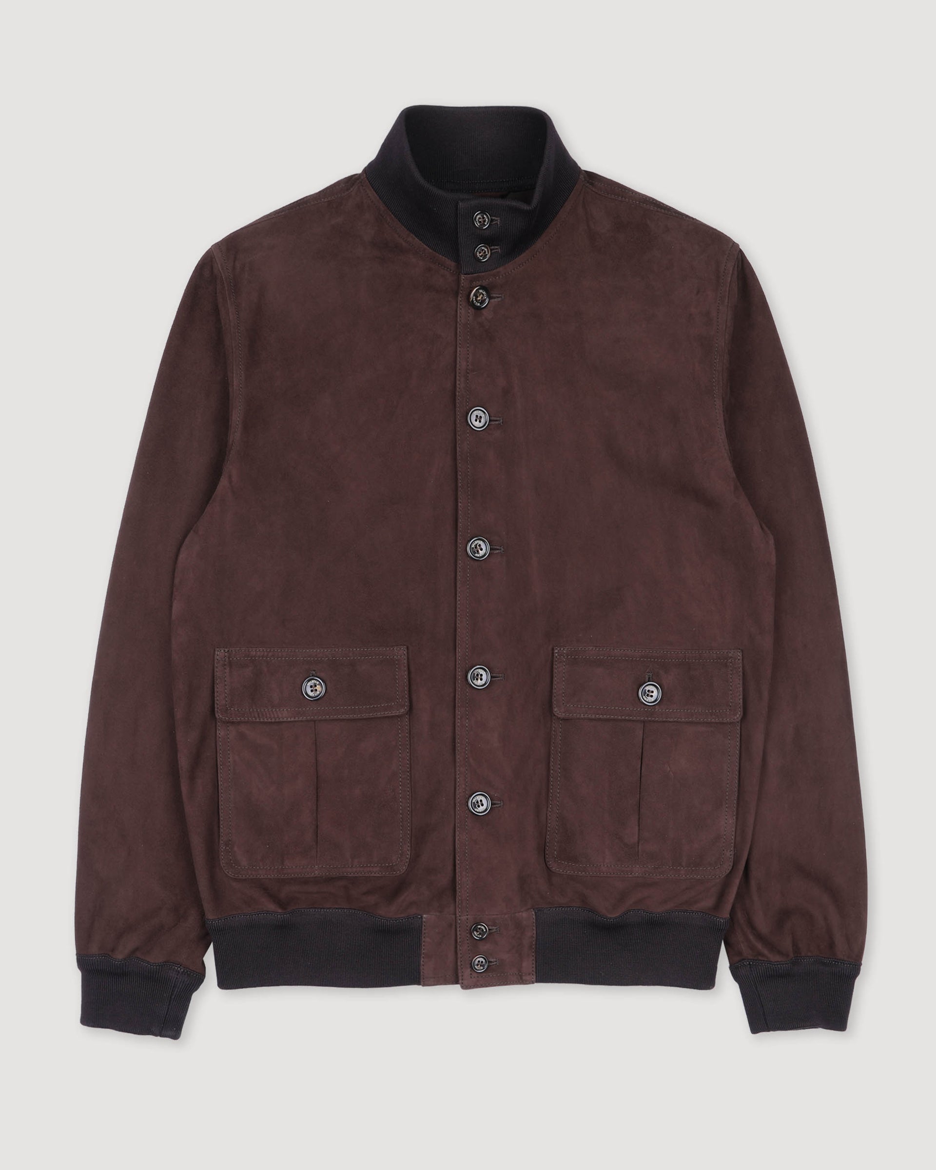 Unlined Valstarino jacket in suede leather with back loop. Brown - Caf