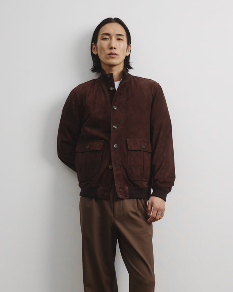 Giubbotto Valstarino in suede, sfoderato. Marrone - Caffè