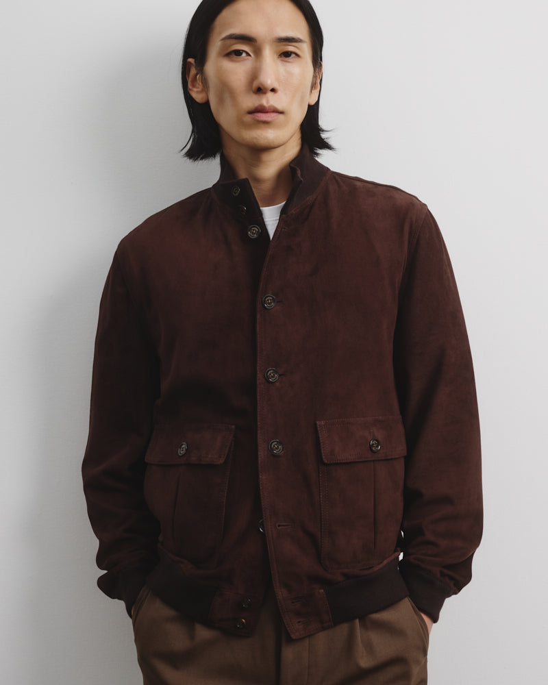 Giubbotto Valstarino in suede, sfoderato. Marrone - Caffè