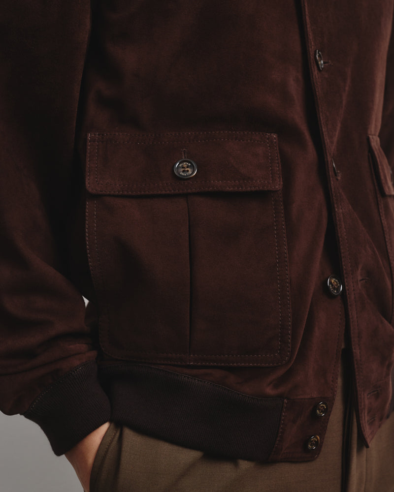 Giubbotto Valstarino in suede, sfoderato. Marrone - Caffè