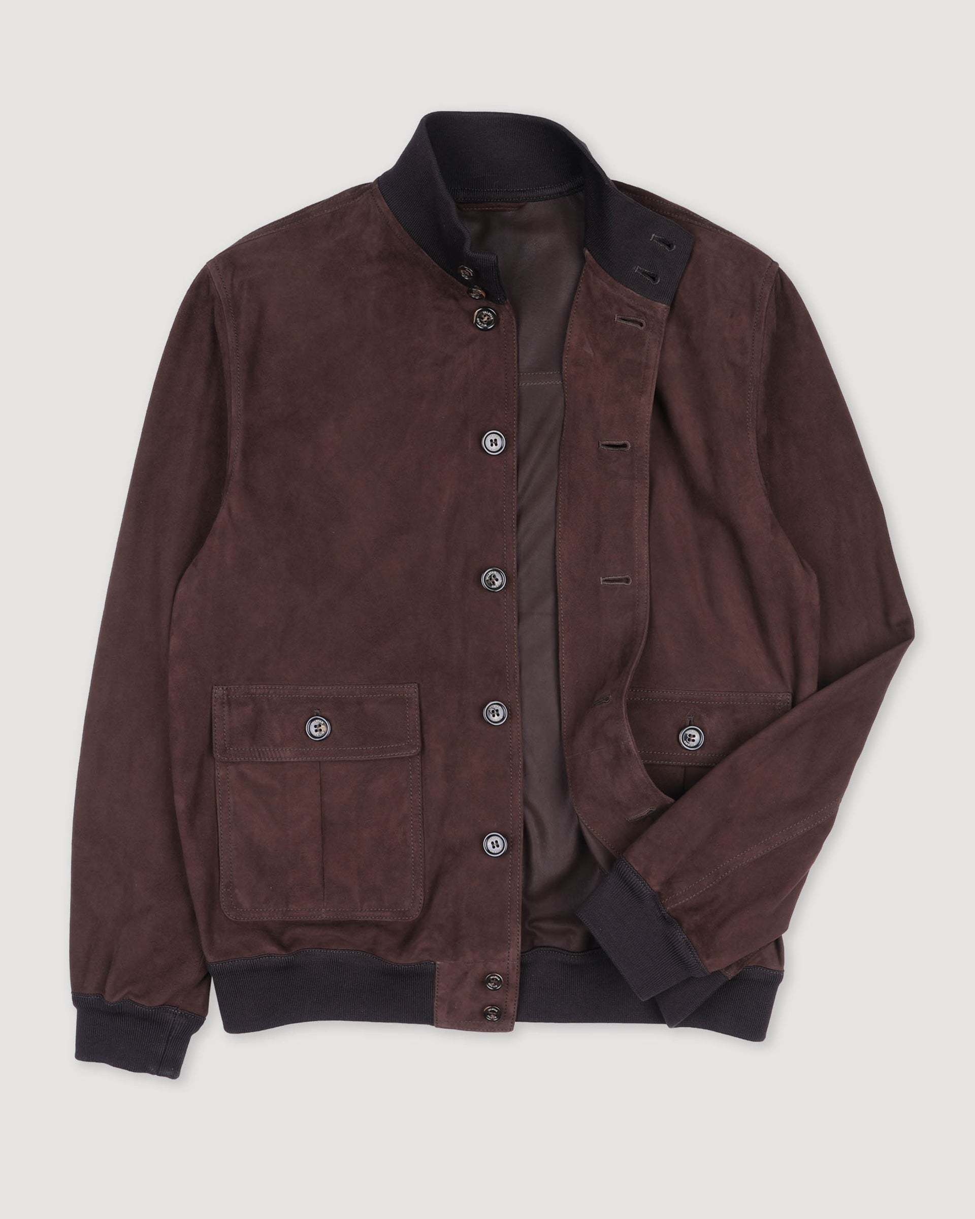 Giubbotto Valstarino in suede, sfoderato. Marrone - Caffè