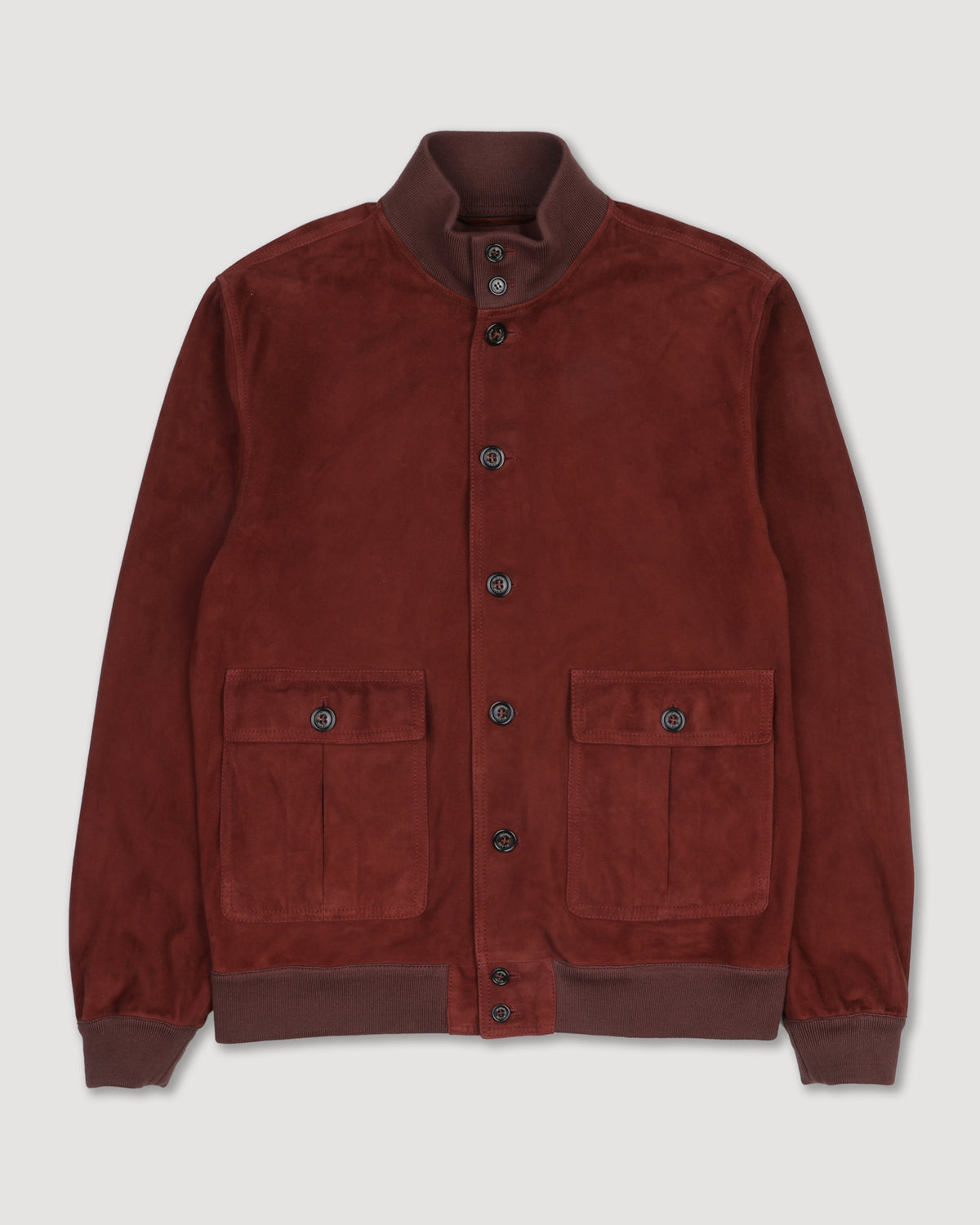 Giubbotto Valstarino in suede, sfoderato con loop nel collo dietro. Orange - Ruggine