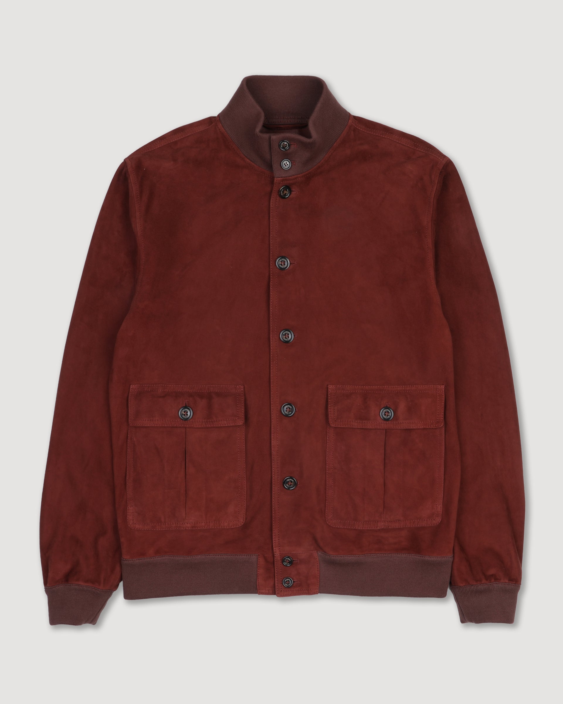 Giubbotto Valstarino in suede, sfoderato con loop nel collo dietro. Orange - Ruggine