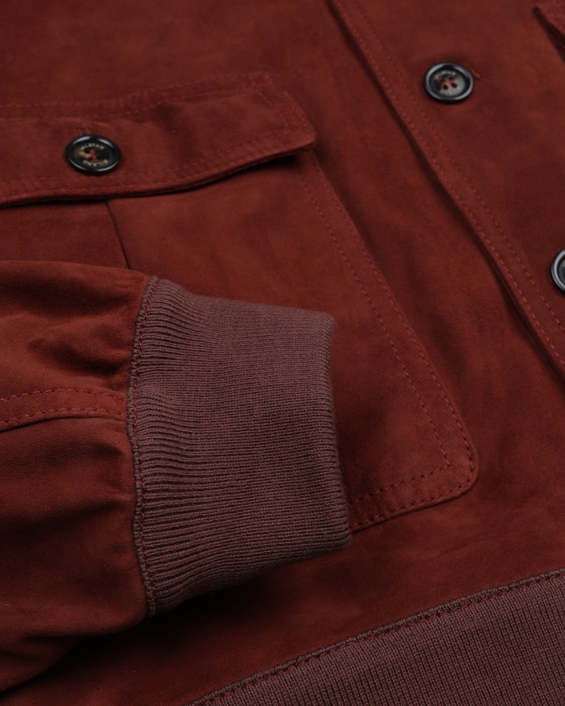 Giubbotto Valstarino in suede, sfoderato con loop nel collo dietro. Orange - Ruggine