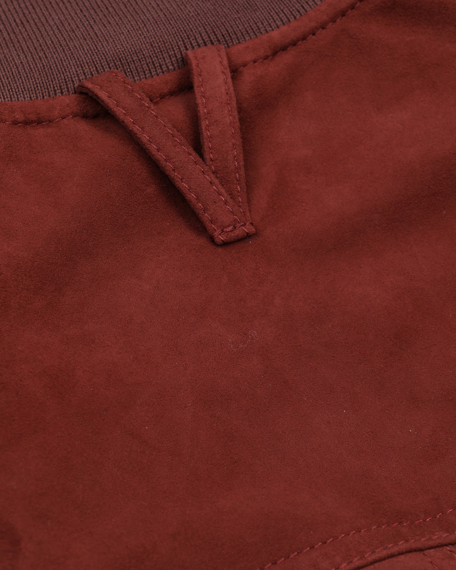 Giubbotto Valstarino in suede, sfoderato con loop nel collo dietro. Orange - Ruggine