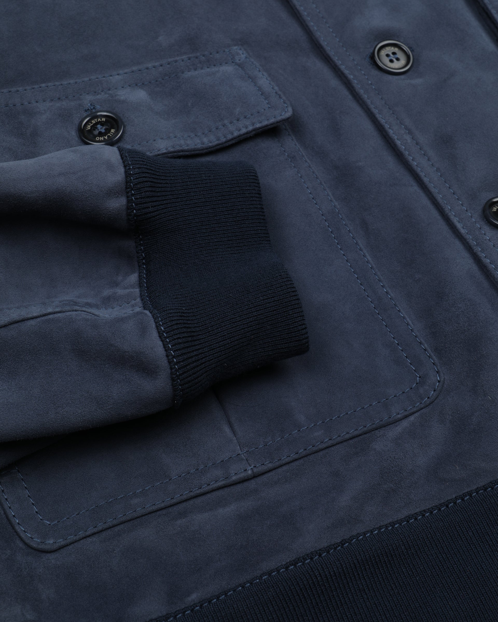 Giubbotto Valstarino in suede, sfoderato. Blue - Storm