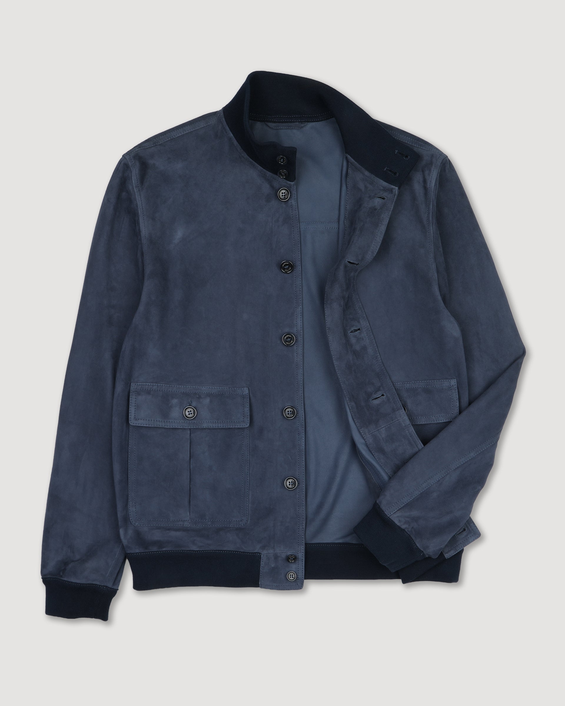 Giubbotto Valstarino in suede, sfoderato. Blue - Storm