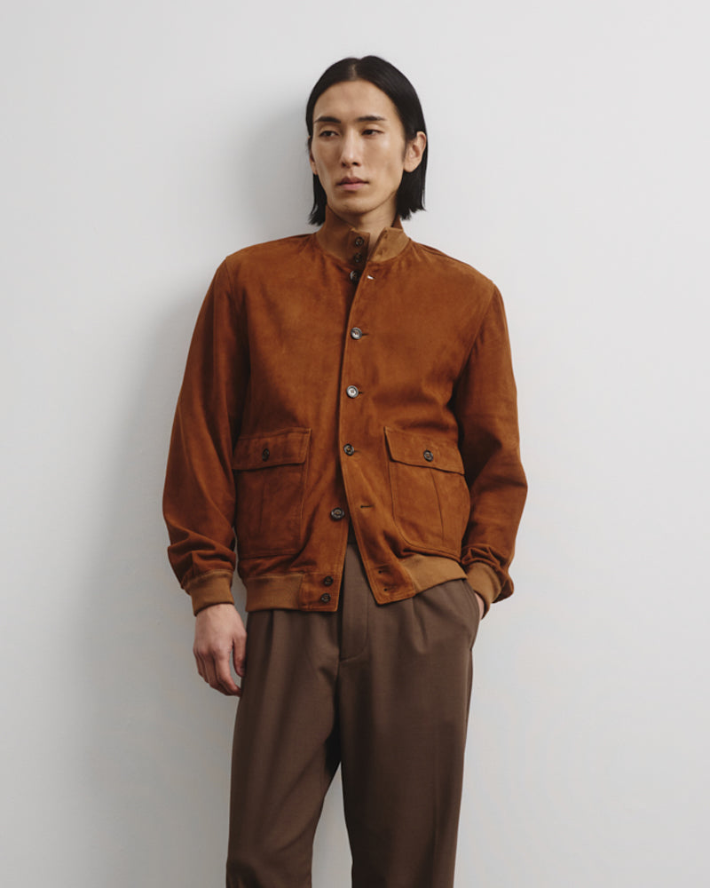 Giubbotto Valstarino in suede, sfoderato. Marrone - Sandal