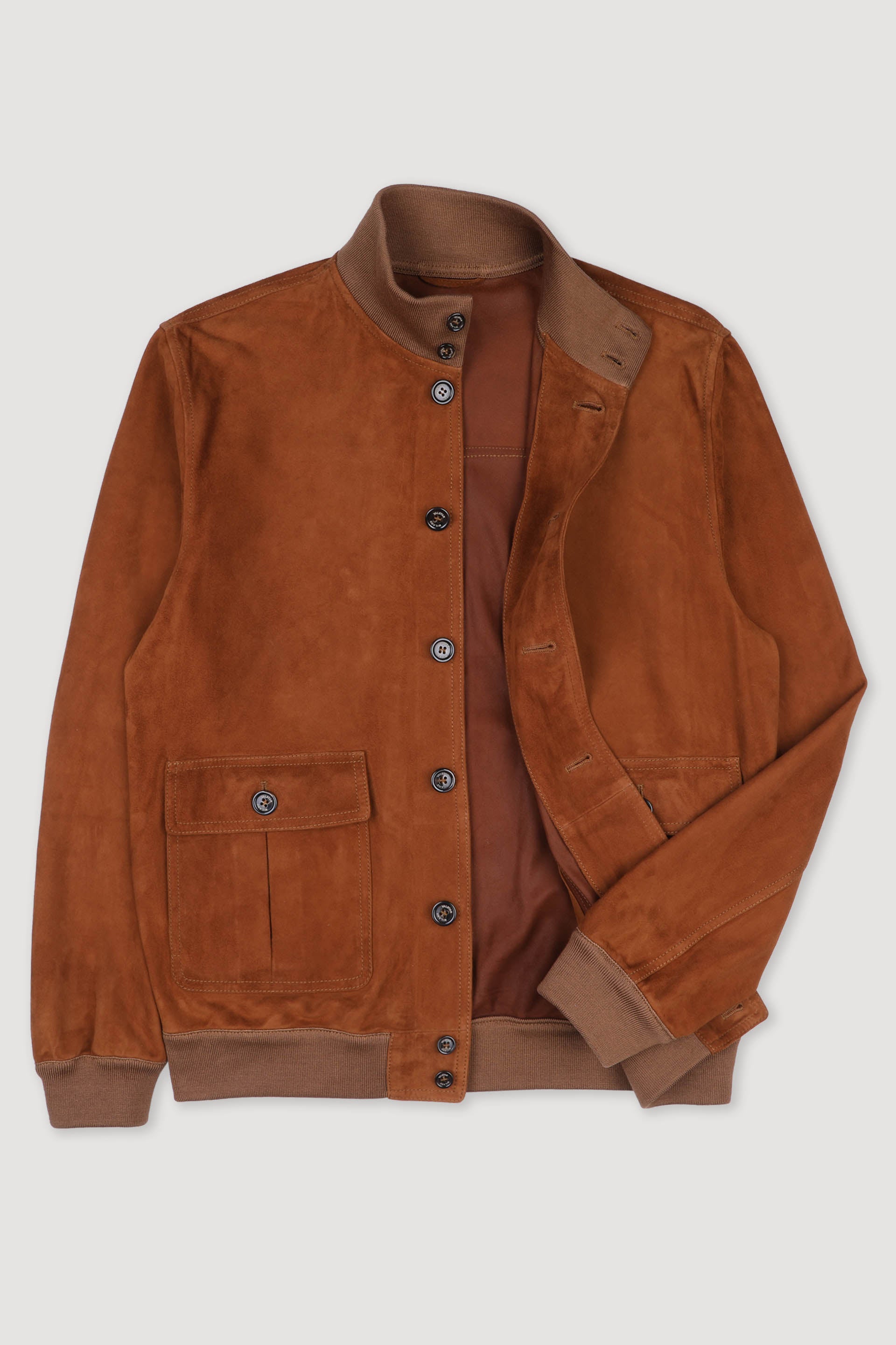GIUBBOTTO VALSTARINO, SFODERATO, SUEDE - Tobacco