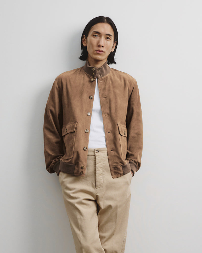 Giubbotto Valstarino in suede, sfoderato. Beige - Arachide