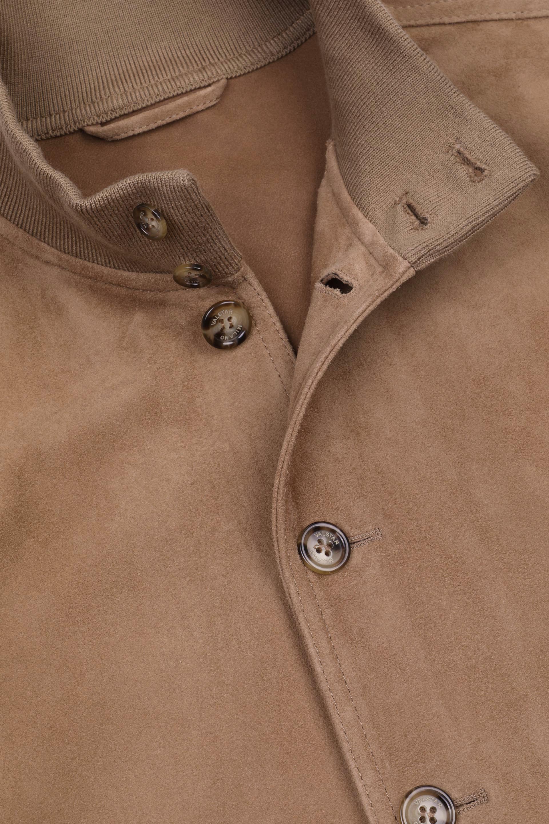 Unlined Valstarino jacket in suede leather. Beige - Arachide