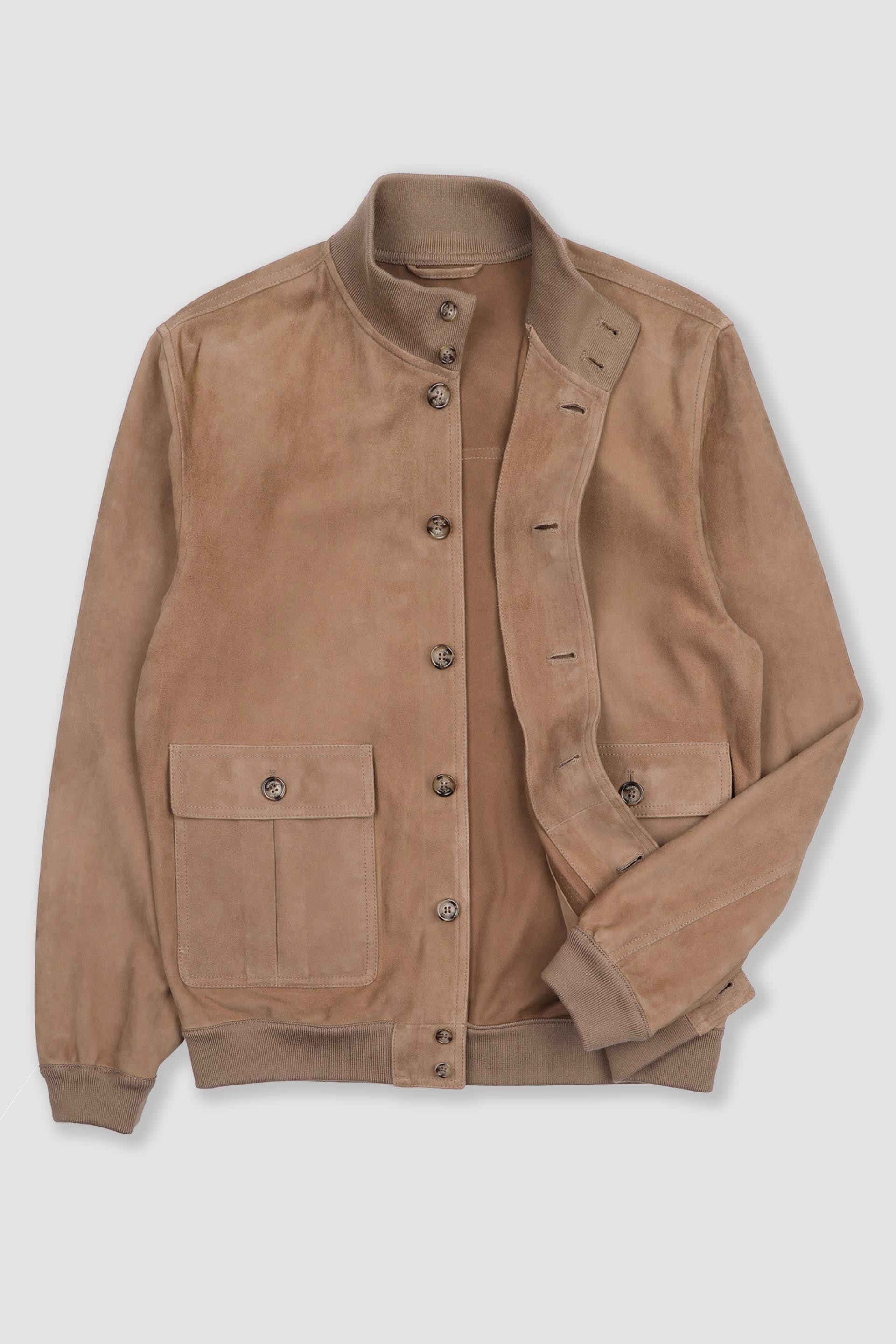 Unlined Valstarino jacket in suede leather. Beige - Arachide