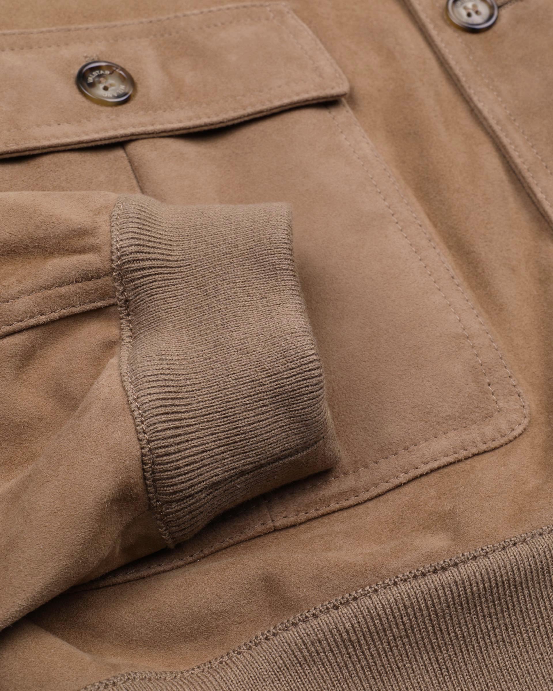 Unlined Valstarino jacket in suede leather. Beige - Arachide