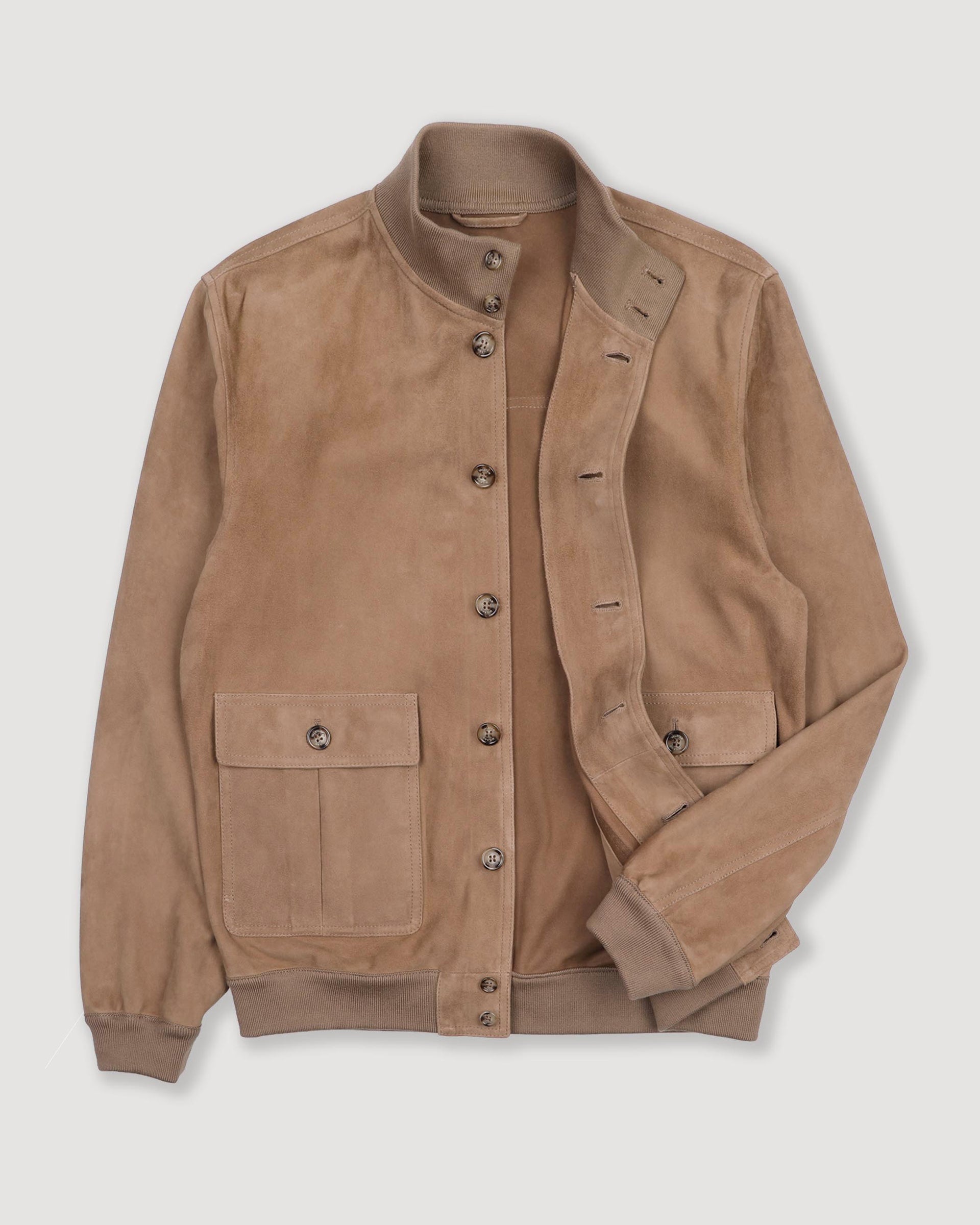 Unlined Valstarino jacket in suede leather. Beige - Arachide