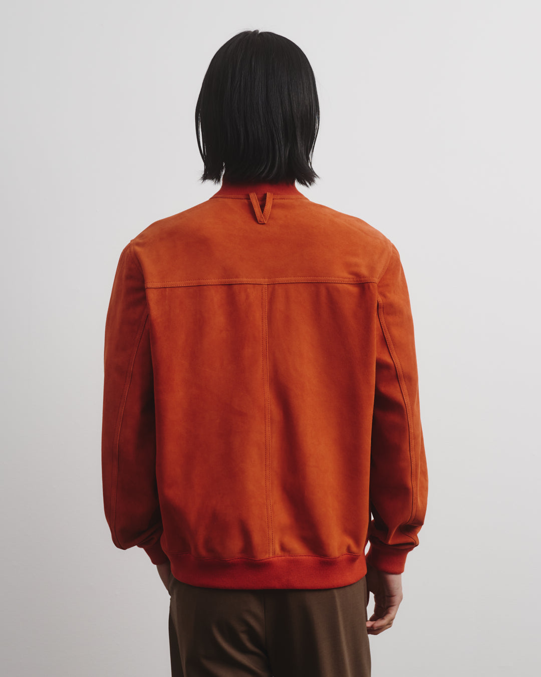 Unlined Valstarino jacket in suede leather. Orange - Coccio
