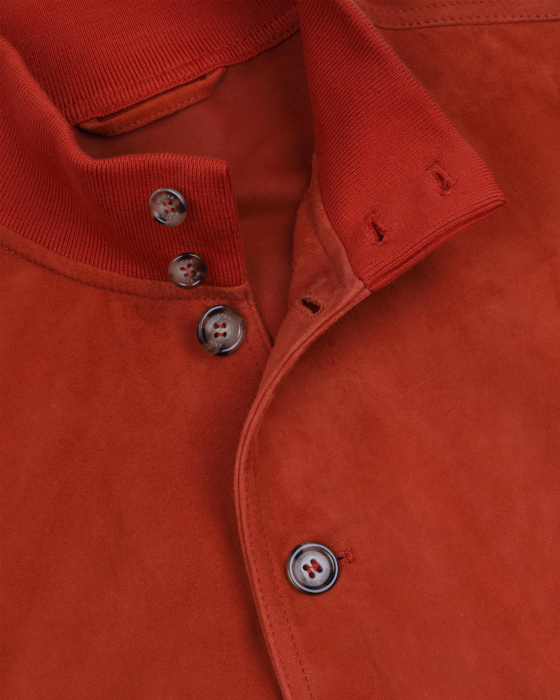 Unlined Valstarino jacket in suede leather. Orange - Coccio