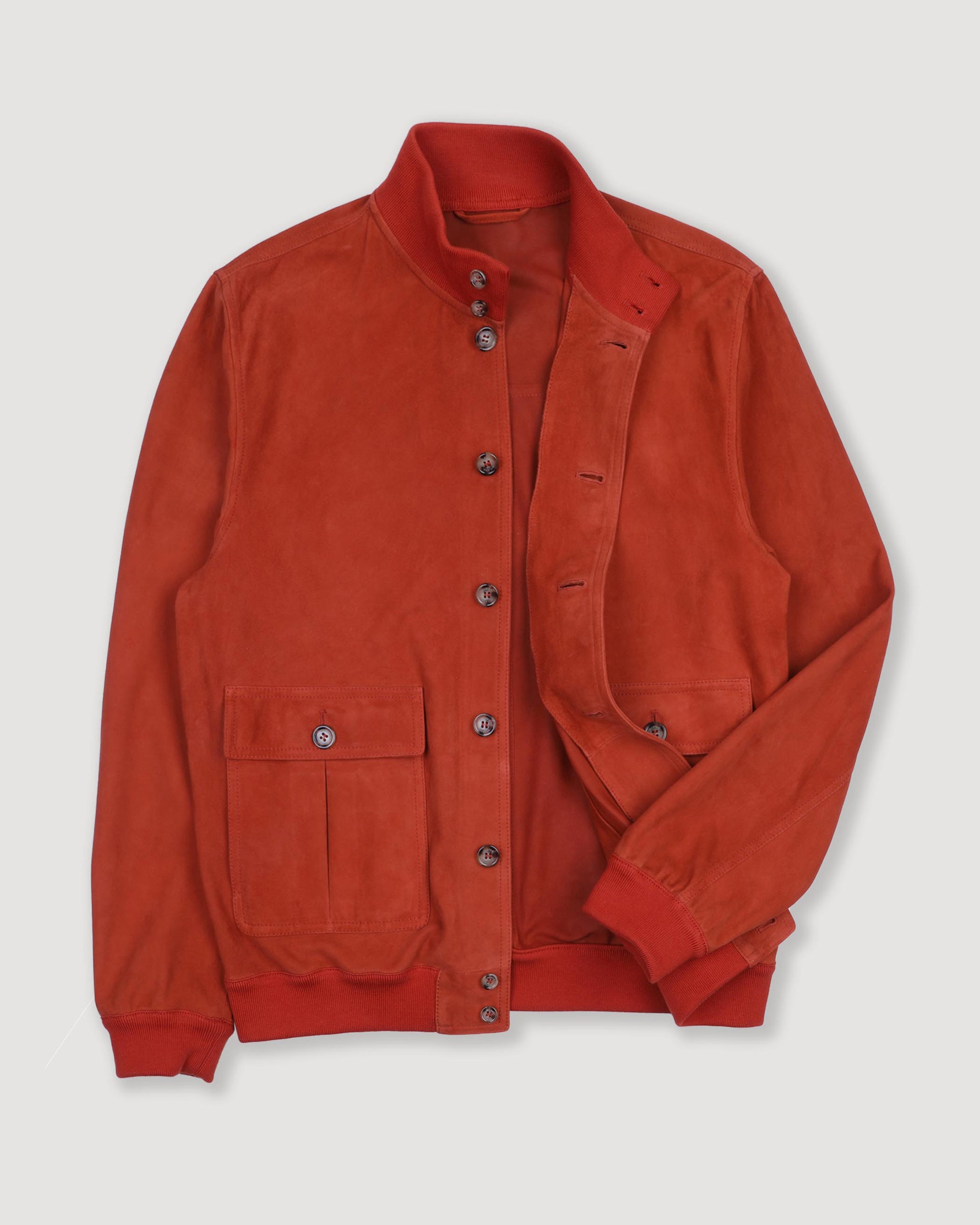 Giubbotto Valstarino in suede, sfoderato. Arancione - Coccio