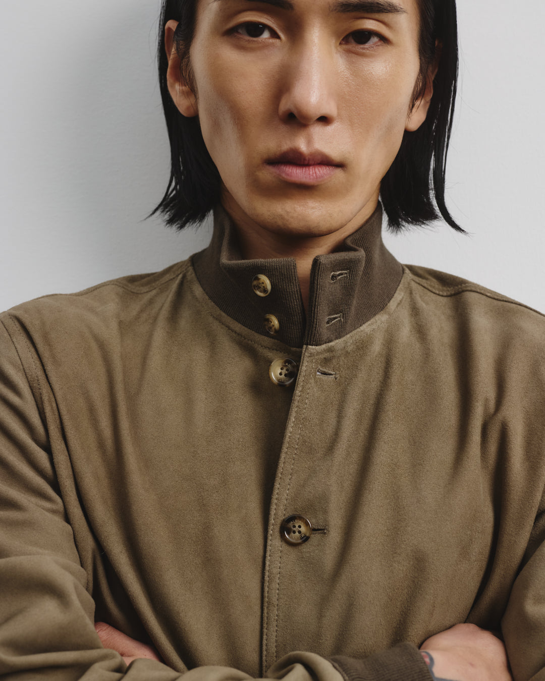 Giubbotto Valstarino in suede, sfoderato. Verde - Soldier