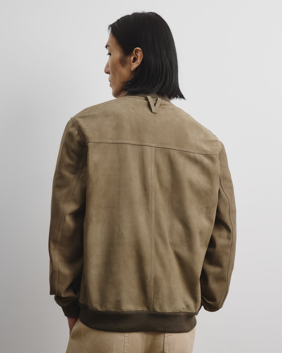 Unlined Valstarino jacket in suede leather. Green - Soldier