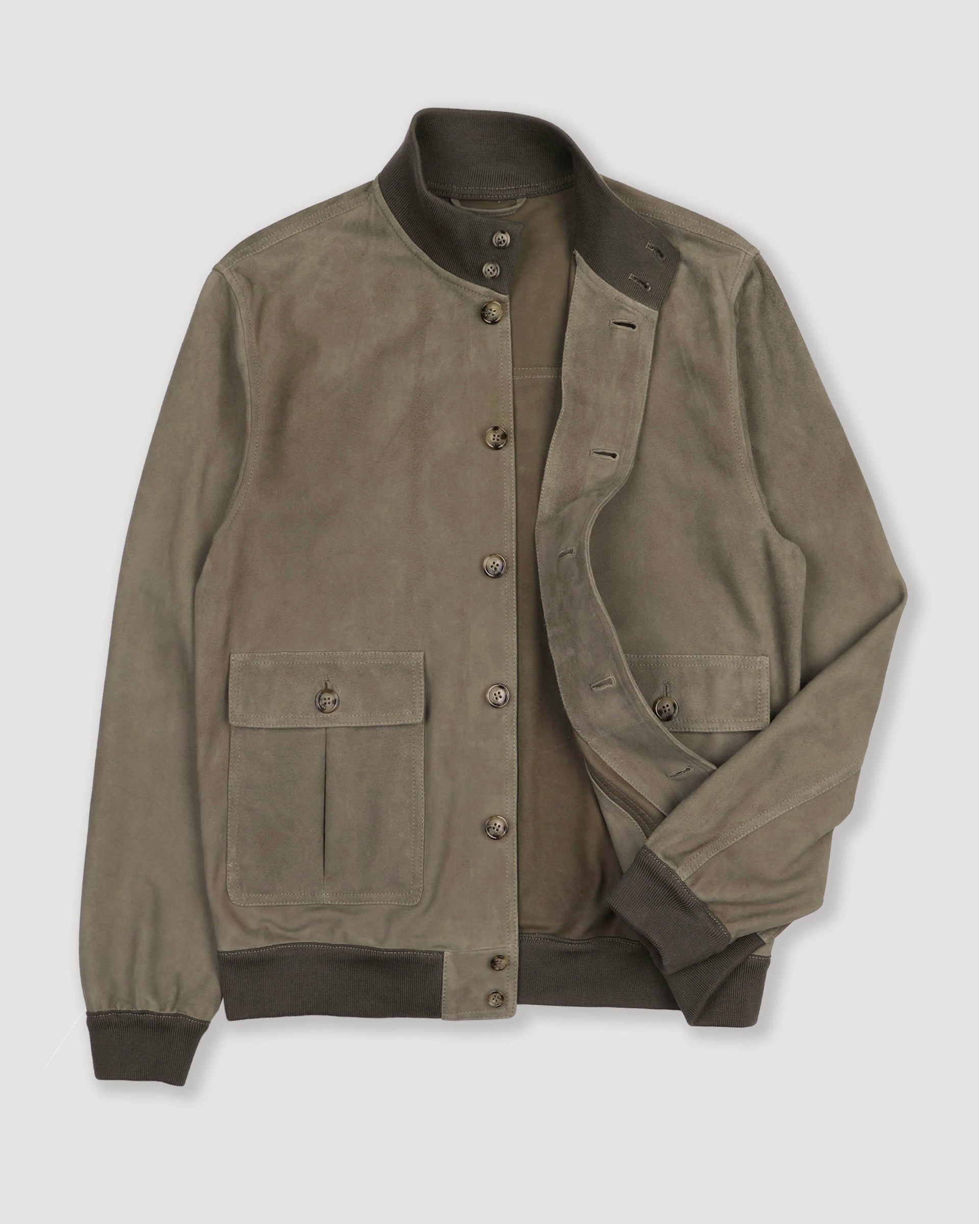 Giubbotto Valstarino in suede, sfoderato. Verde - Soldier