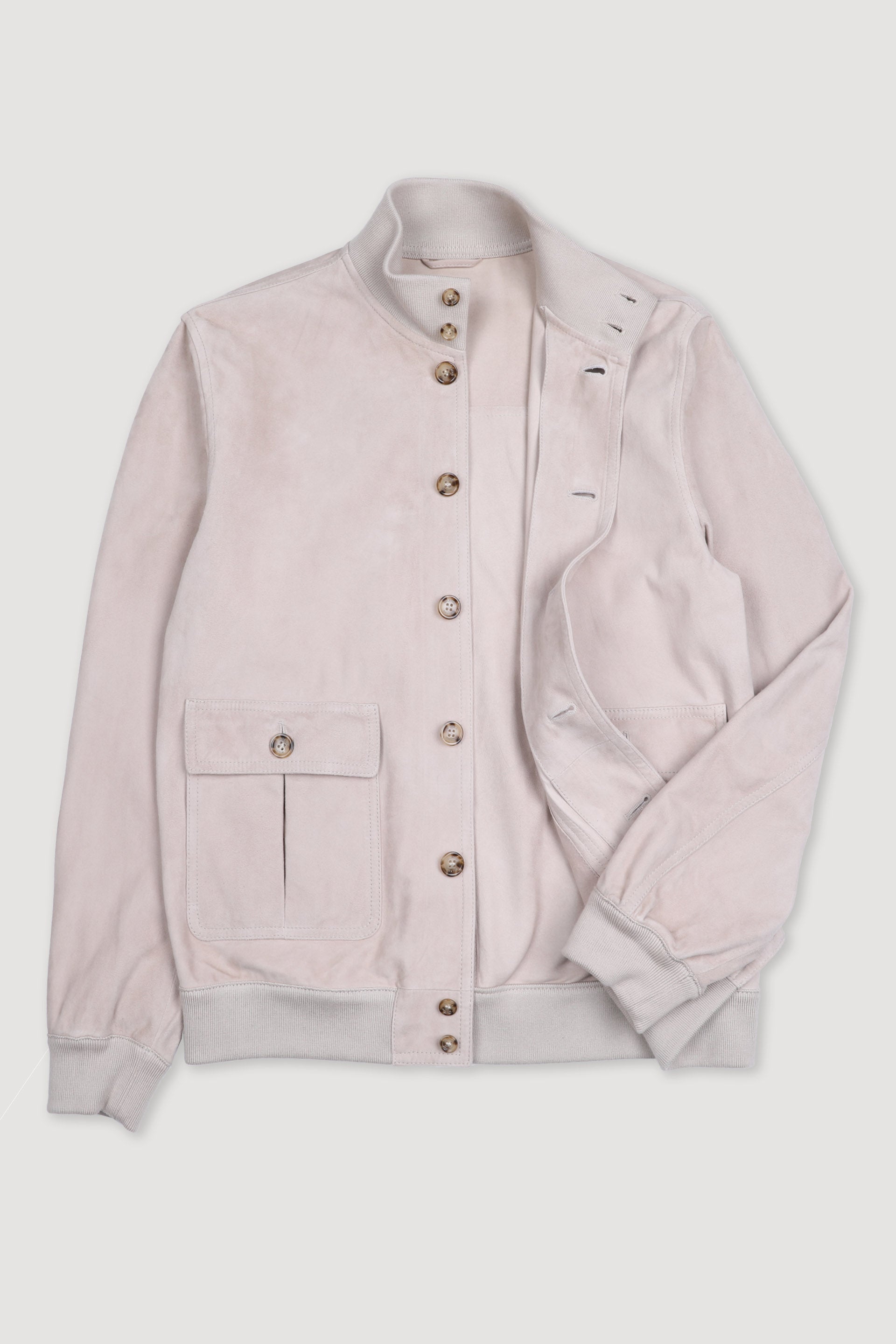 Unlined Valstarino jacket in suede leather. Cream - Canvas