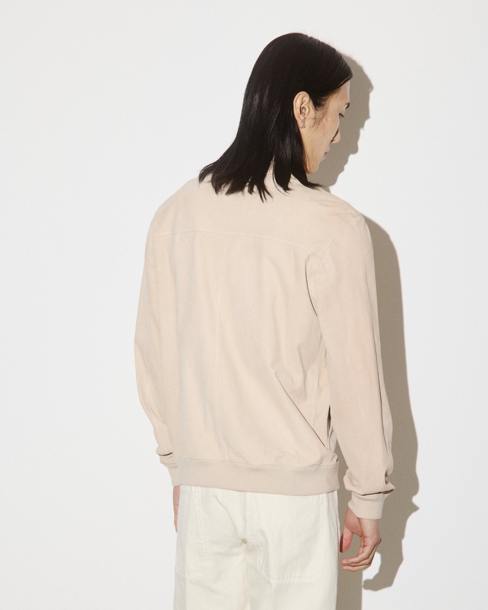 Giubbotto Valstarino in suede, sfoderato. Beige - Sisal