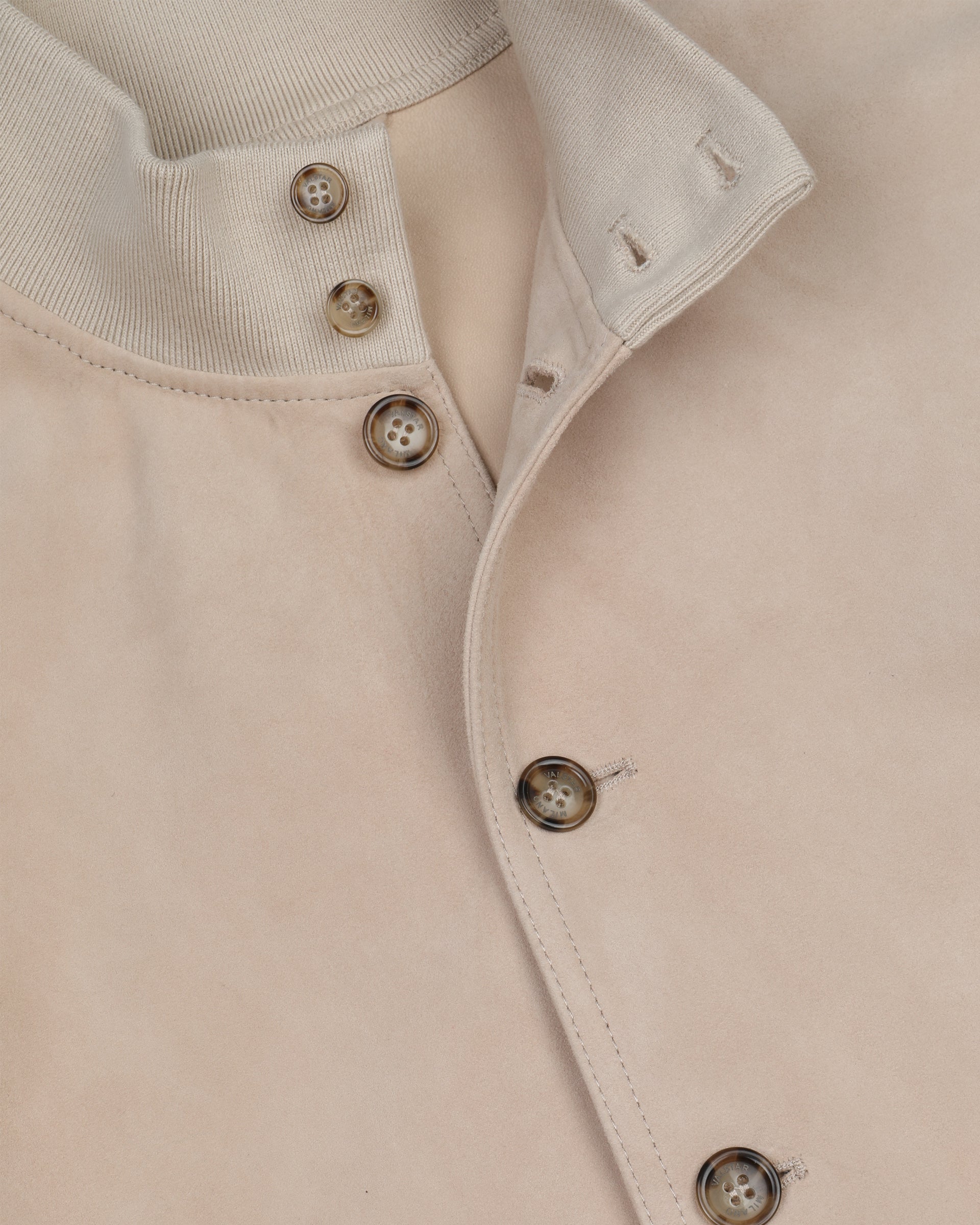 Unlined Valstarino jacket in suede leather. Beige - Sisal