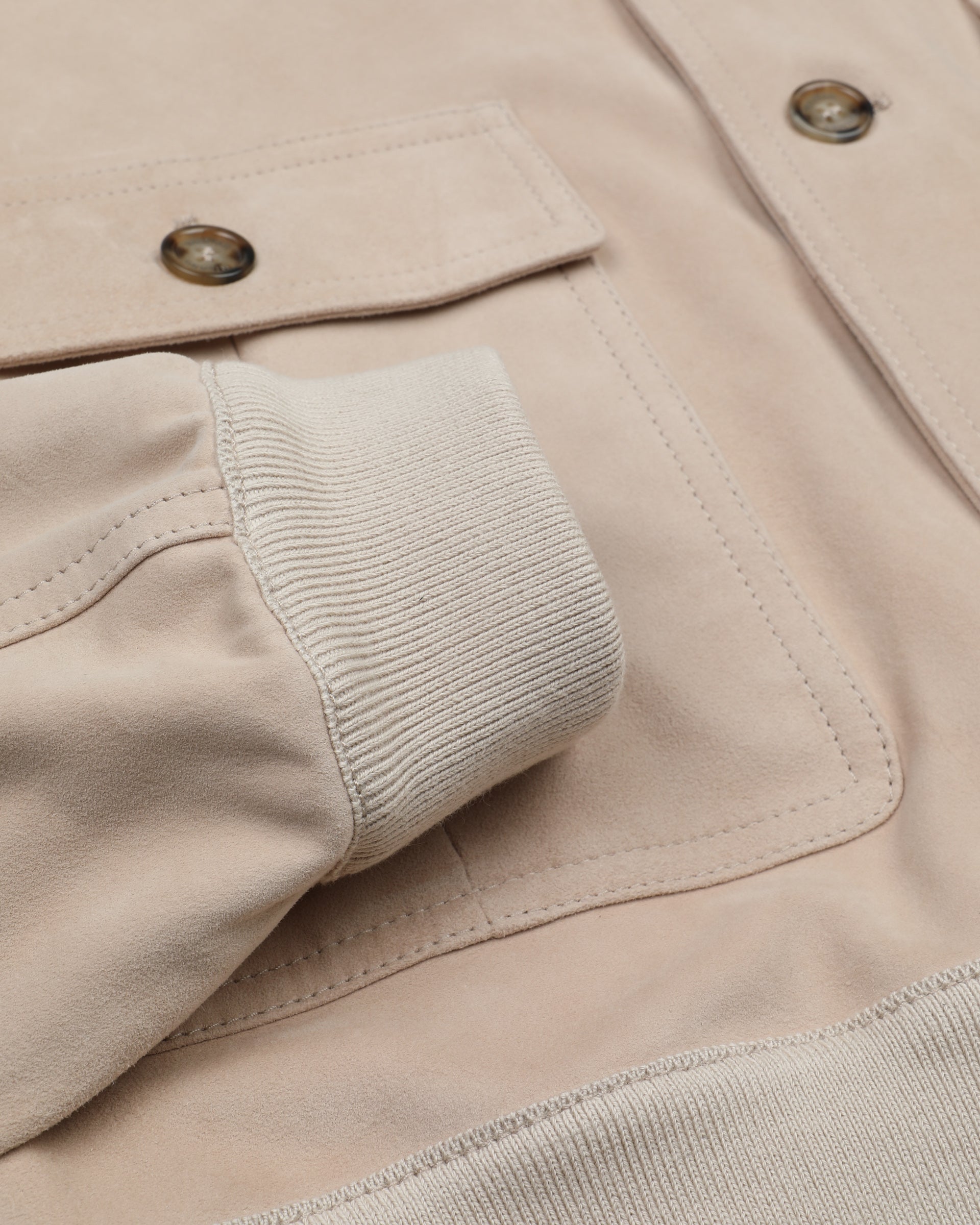 Giubbotto Valstarino in suede, sfoderato. Beige - Sisal