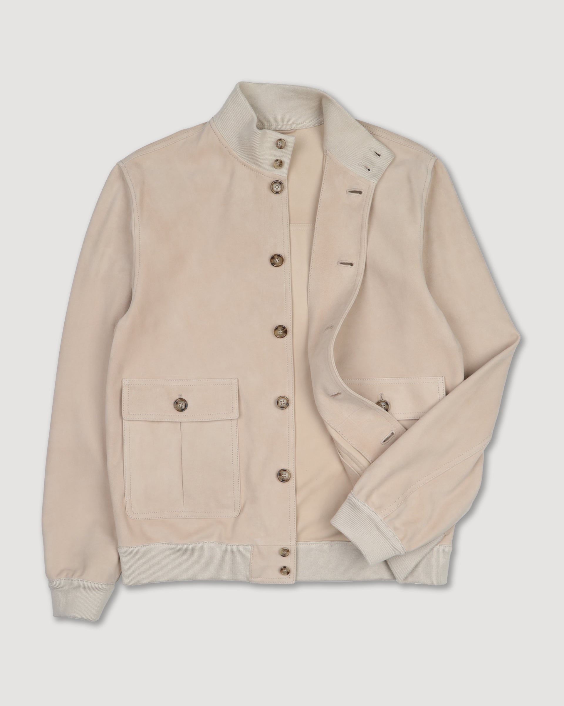 Giubbotto Valstarino in suede, sfoderato. Beige - Sisal