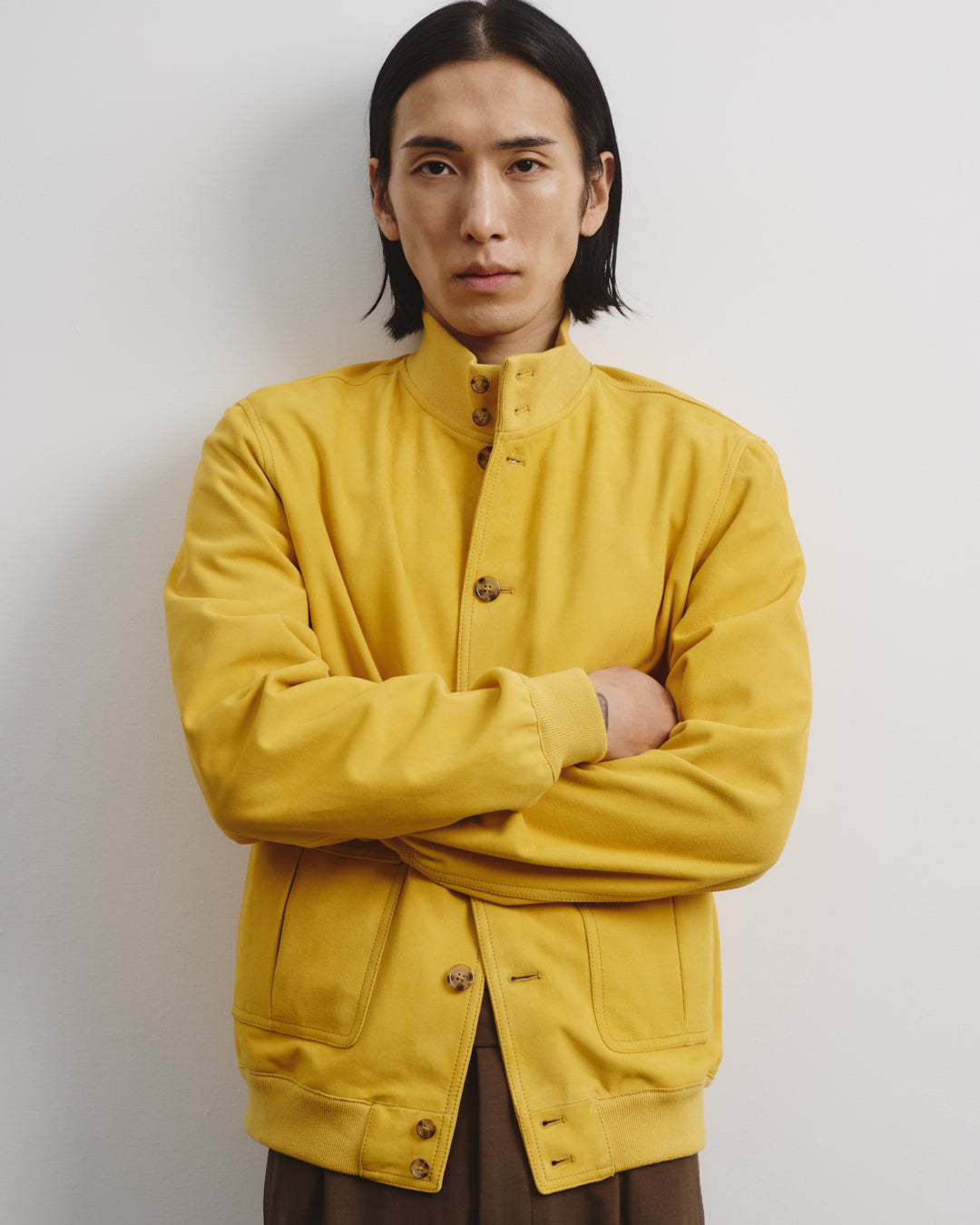 Giubbotto Valstarino in suede, sfoderato. Giallo - Barley