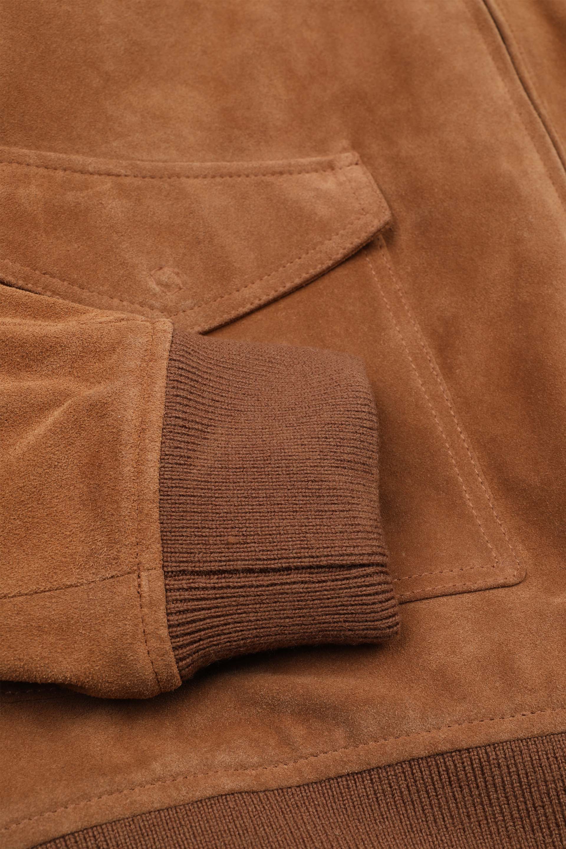 GIUBBOTTO COWBOY IN SUEDE GREZZO, FODERATO CON VELLUTO A COSTE - Miele