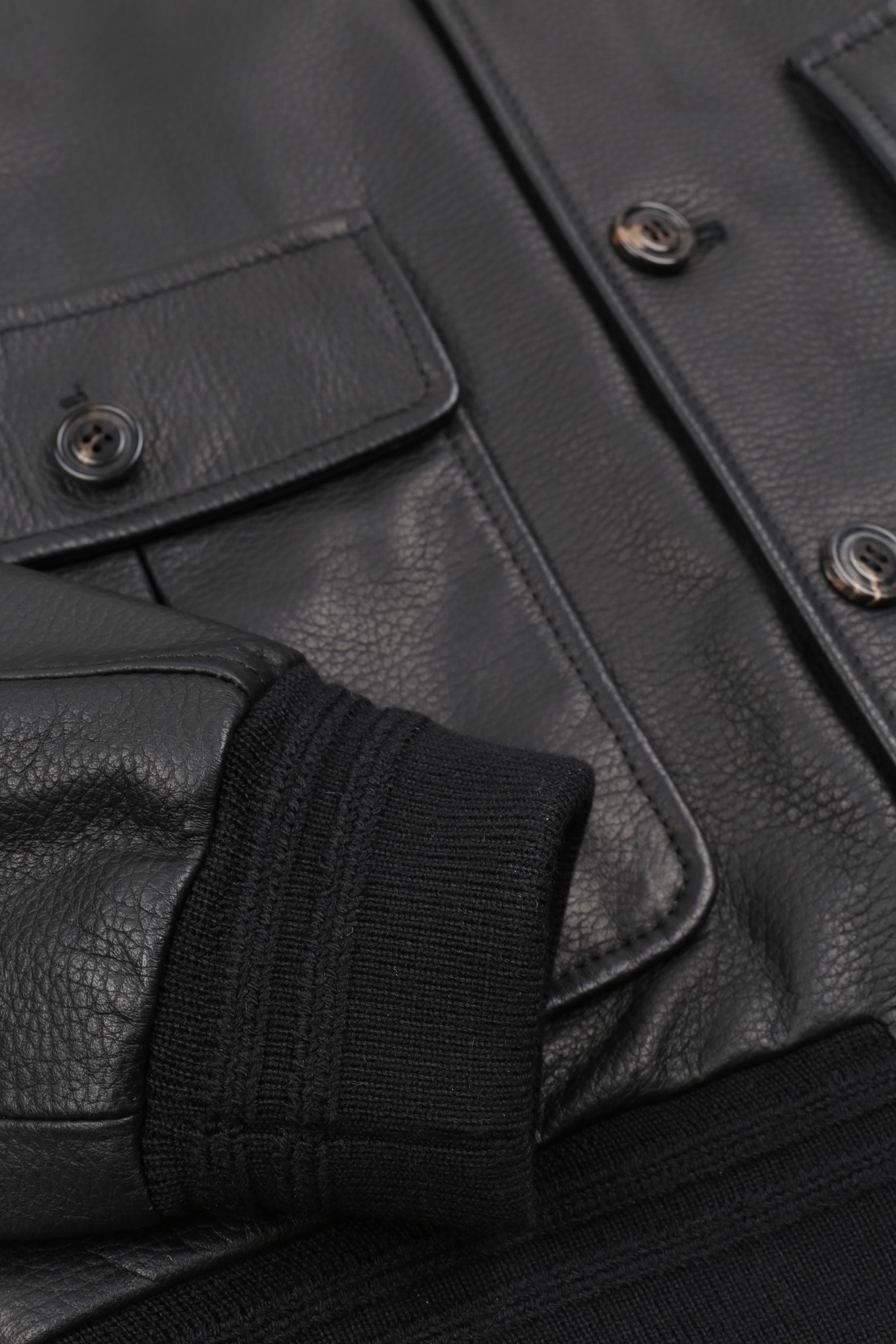 GIUBBOTTO VALSTARINO, FODERATO I PURO CASHMERE, PELLE DI CERVO - Black