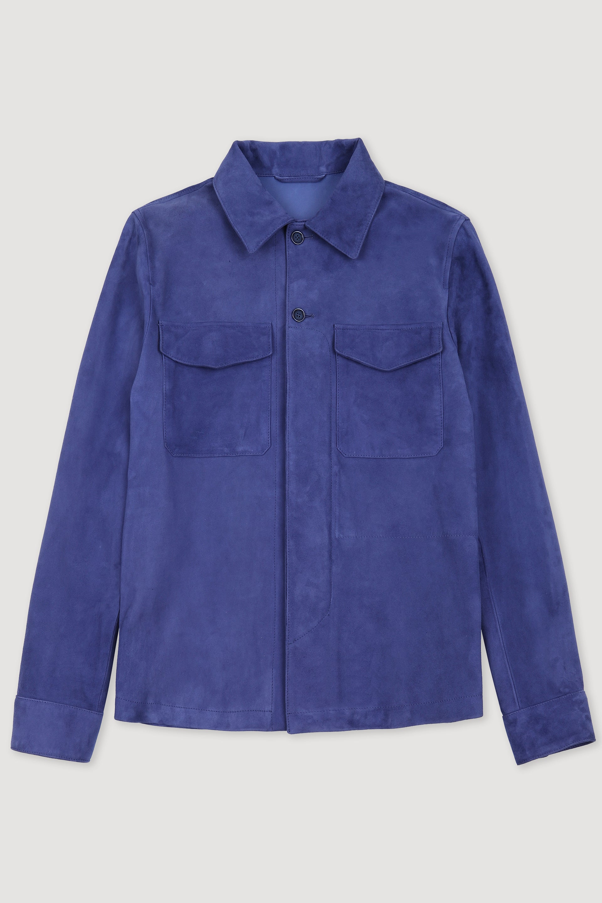 OVERSHIRT , SFODERATO, SOFT SUEDE - Blue