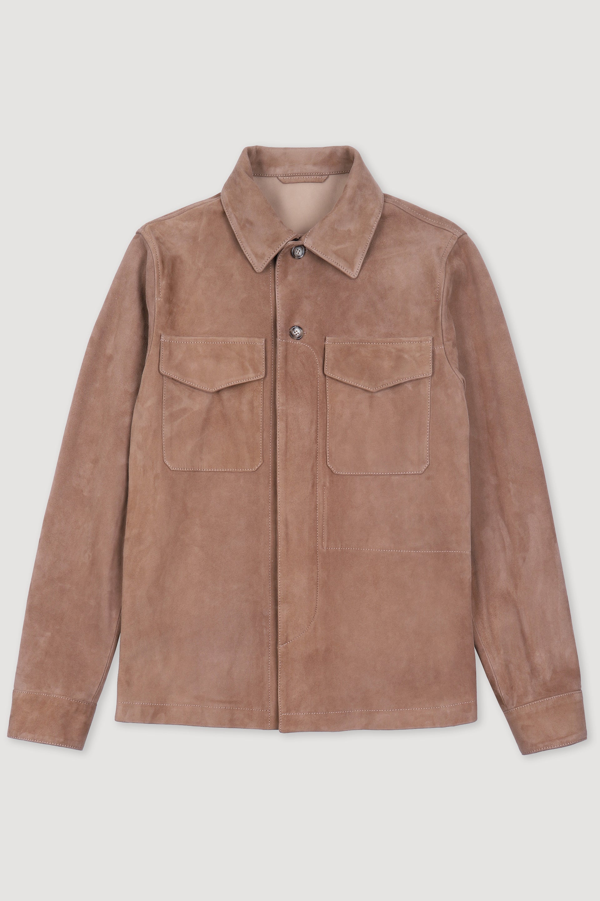 OVERSHIRT , SFODERATO, SOFT SUEDE - Beige